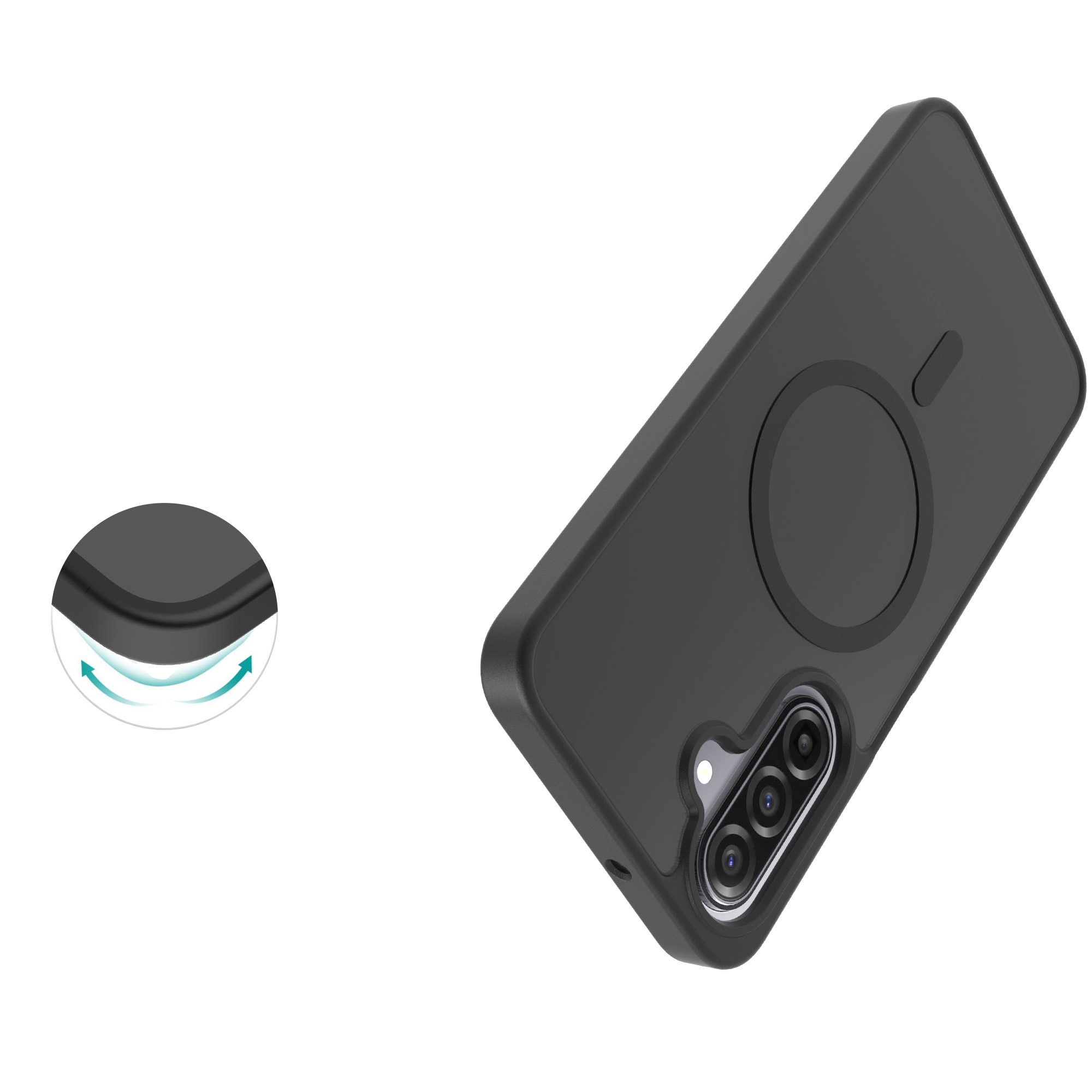 Magnetic Hybrid Hoesje Samsung Galaxy A17 Frosted Black