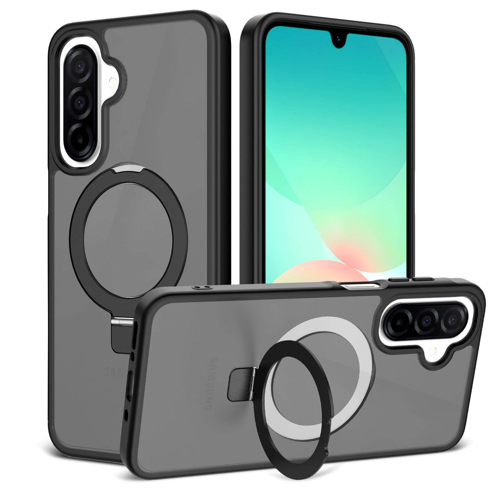 Samsung Galaxy A17 Hybridcase Magnetic Ring Zwart