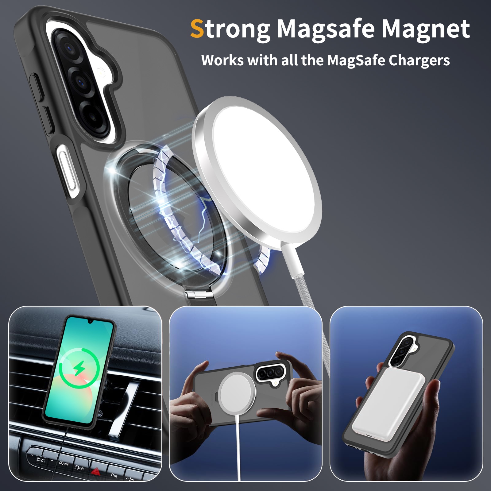 Samsung Galaxy A17 Hybridcase Magnetic Ring Zwart