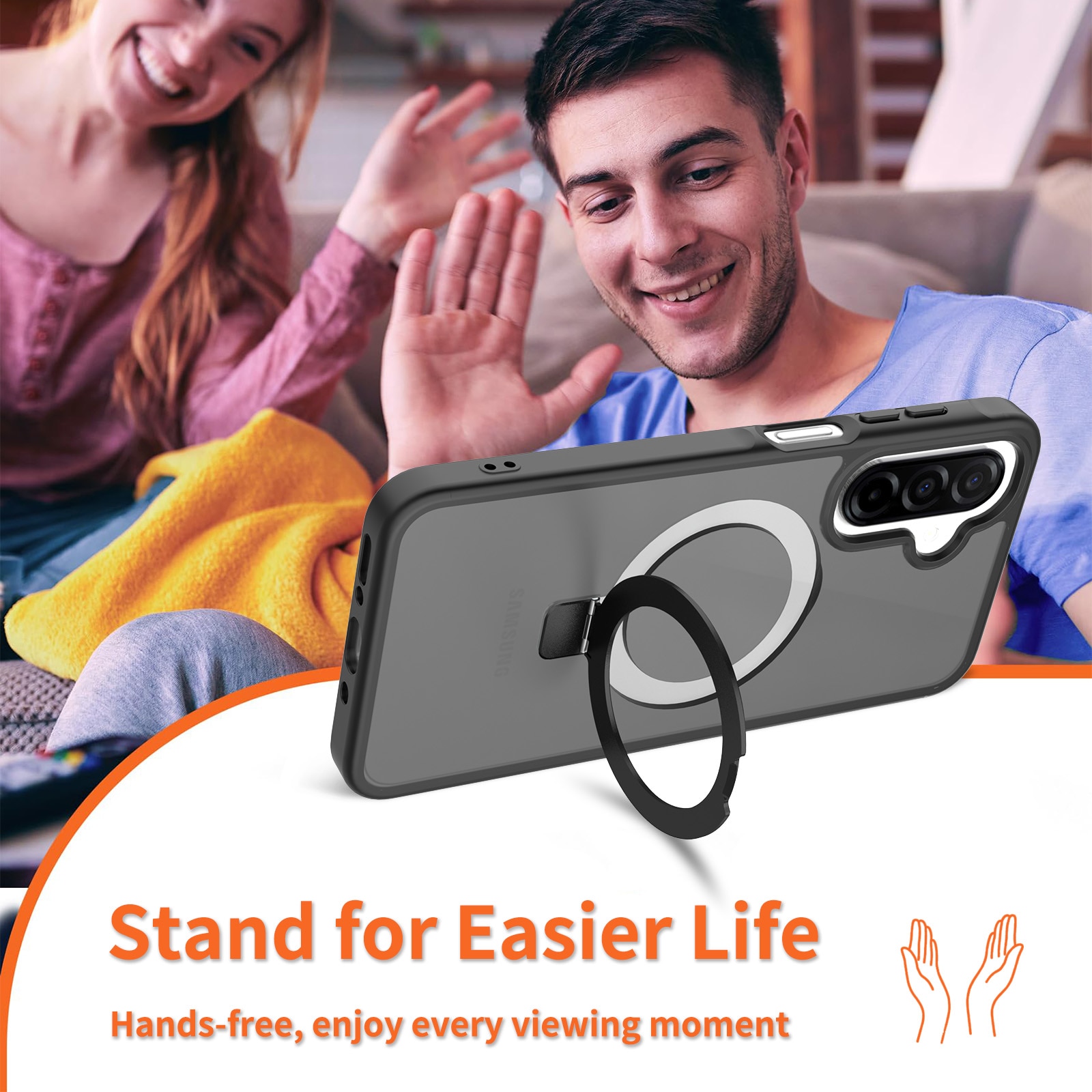 Samsung Galaxy A17 Hybridcase Magnetic Ring Zwart