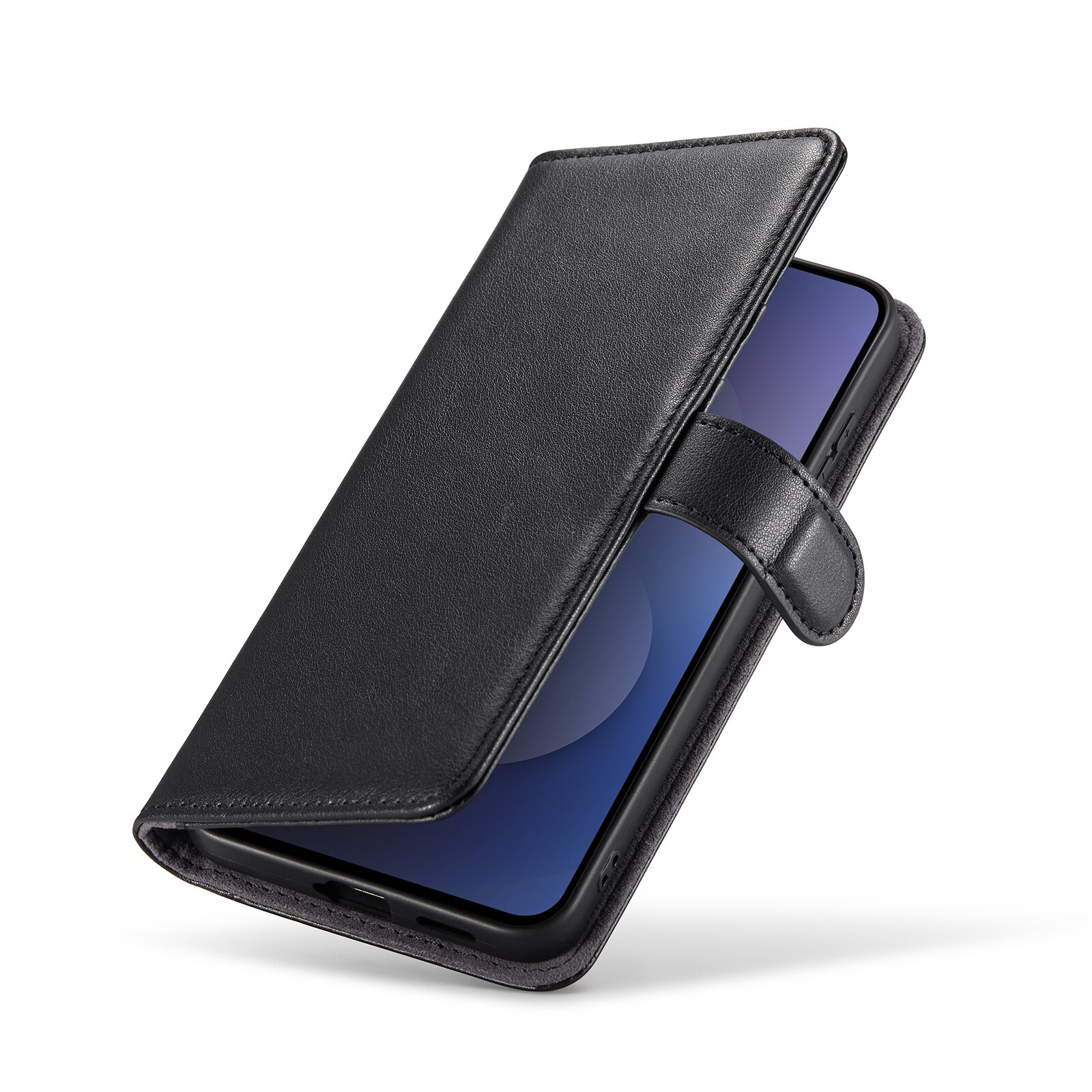 Samsung Galaxy S25 FE Echt lederen hoesje Zwart