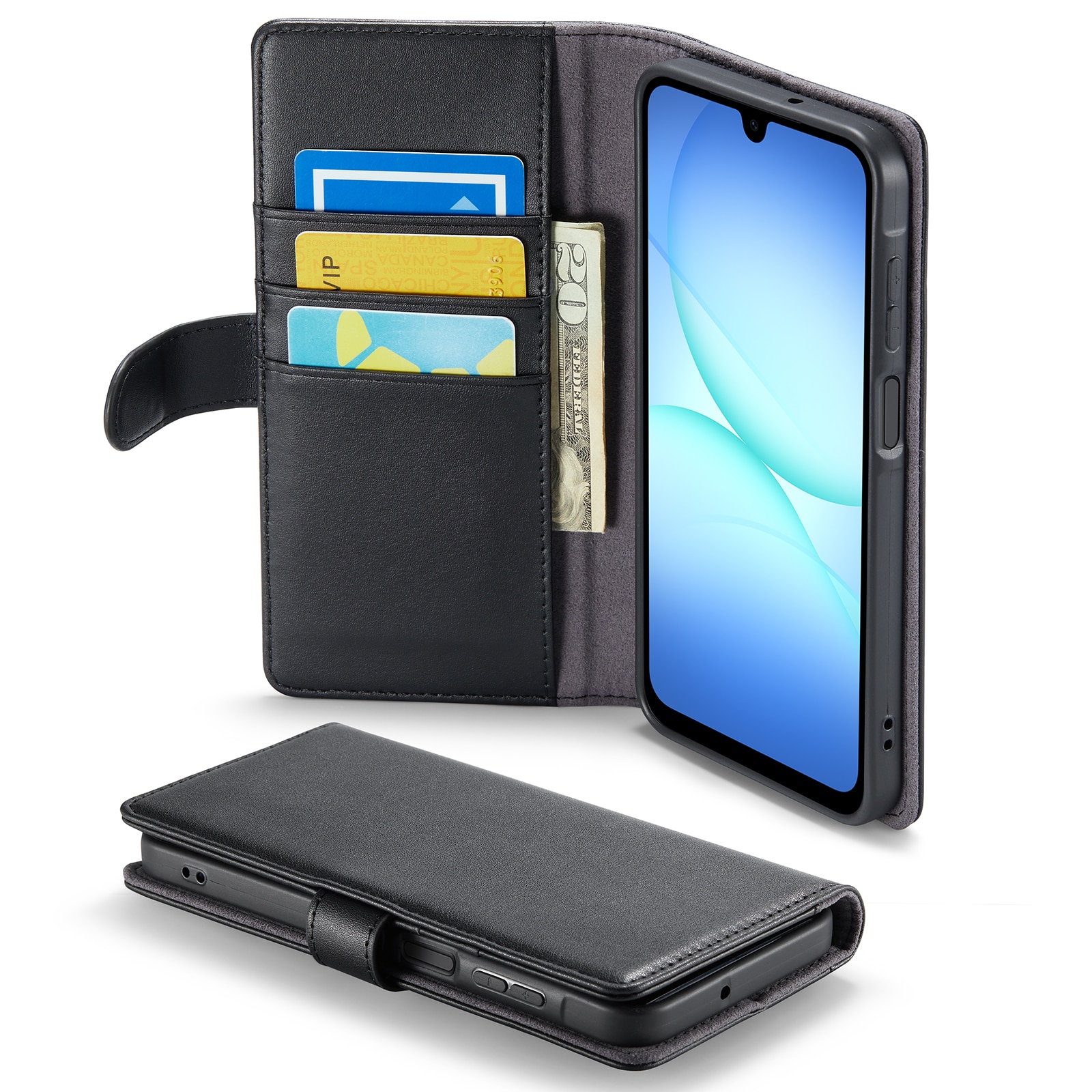 Samsung Galaxy A17 Echt lederen hoesje Zwart