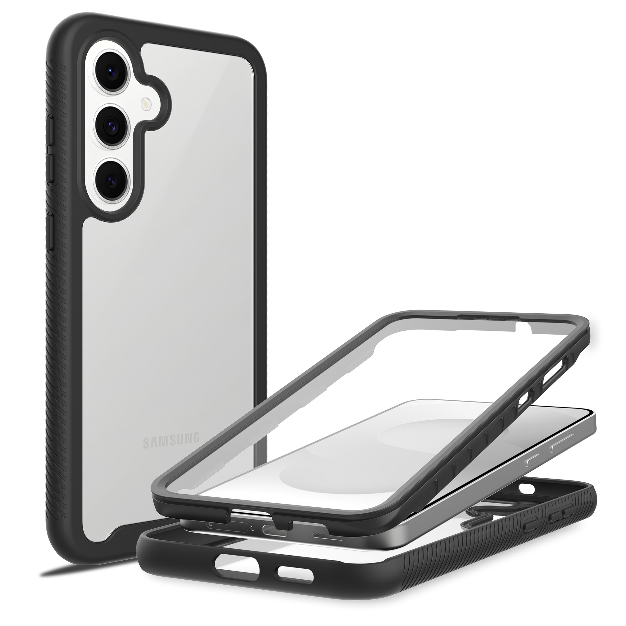 Samsung Galaxy S25 FE Full Protection Case Zwart/transparant