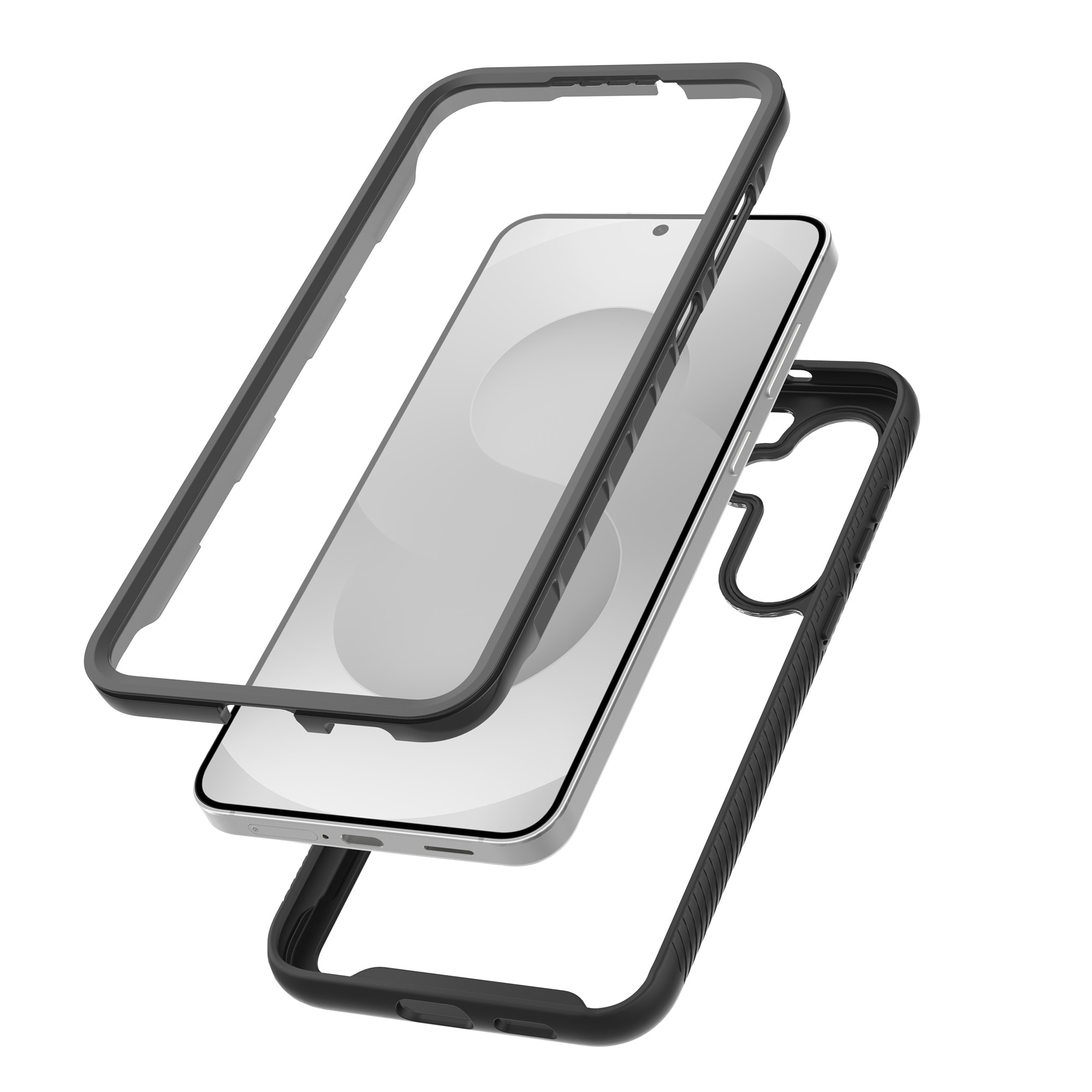 Samsung Galaxy S25 FE Full Protection Case Zwart/transparant