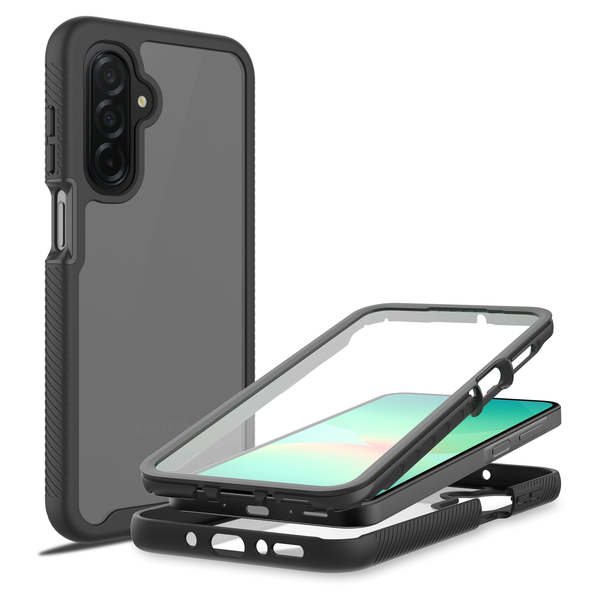 Samsung Galaxy A17 Full Protection Case Zwart/transparant