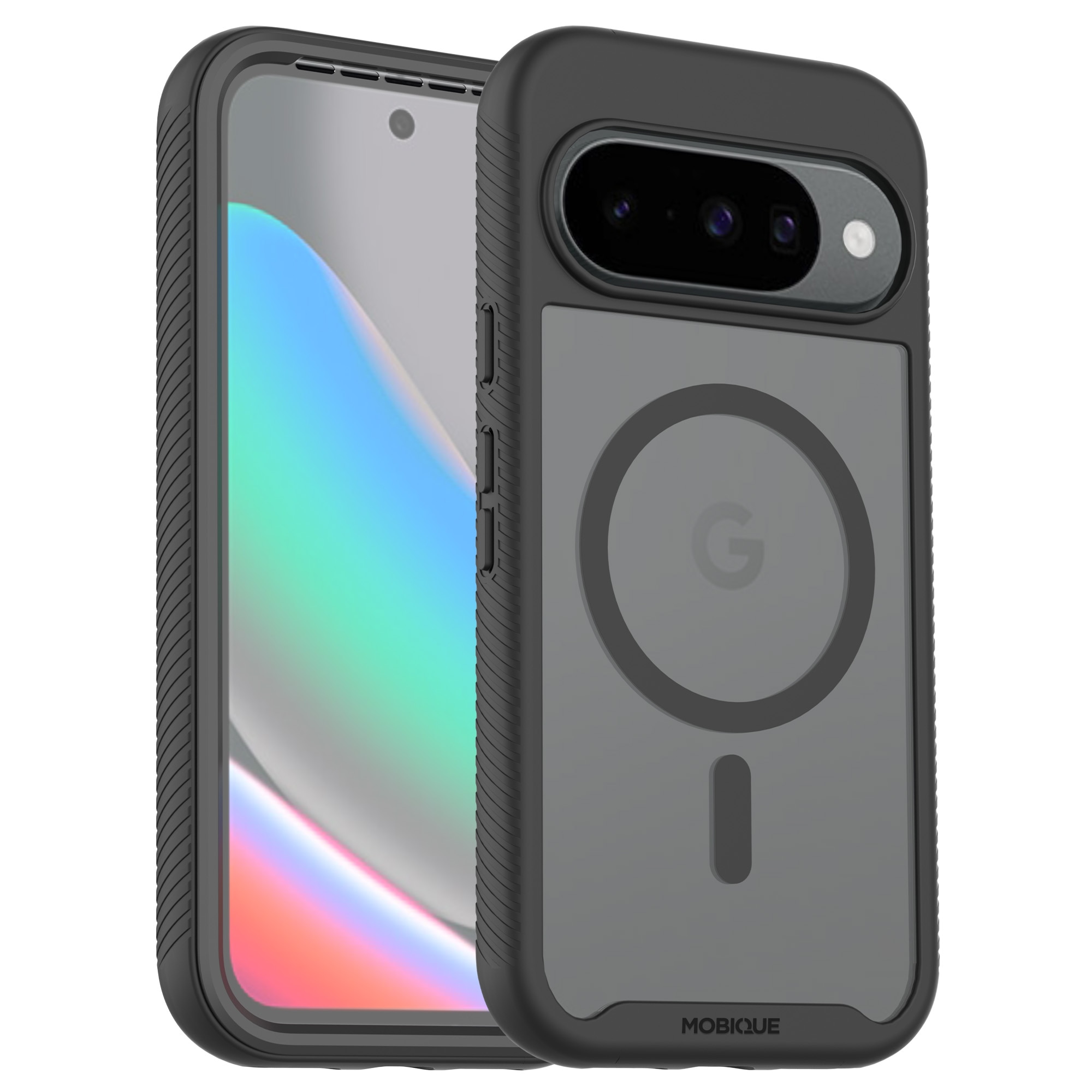 Google Pixel 10 Full Protection Magnetic Case Zwart/transparant
