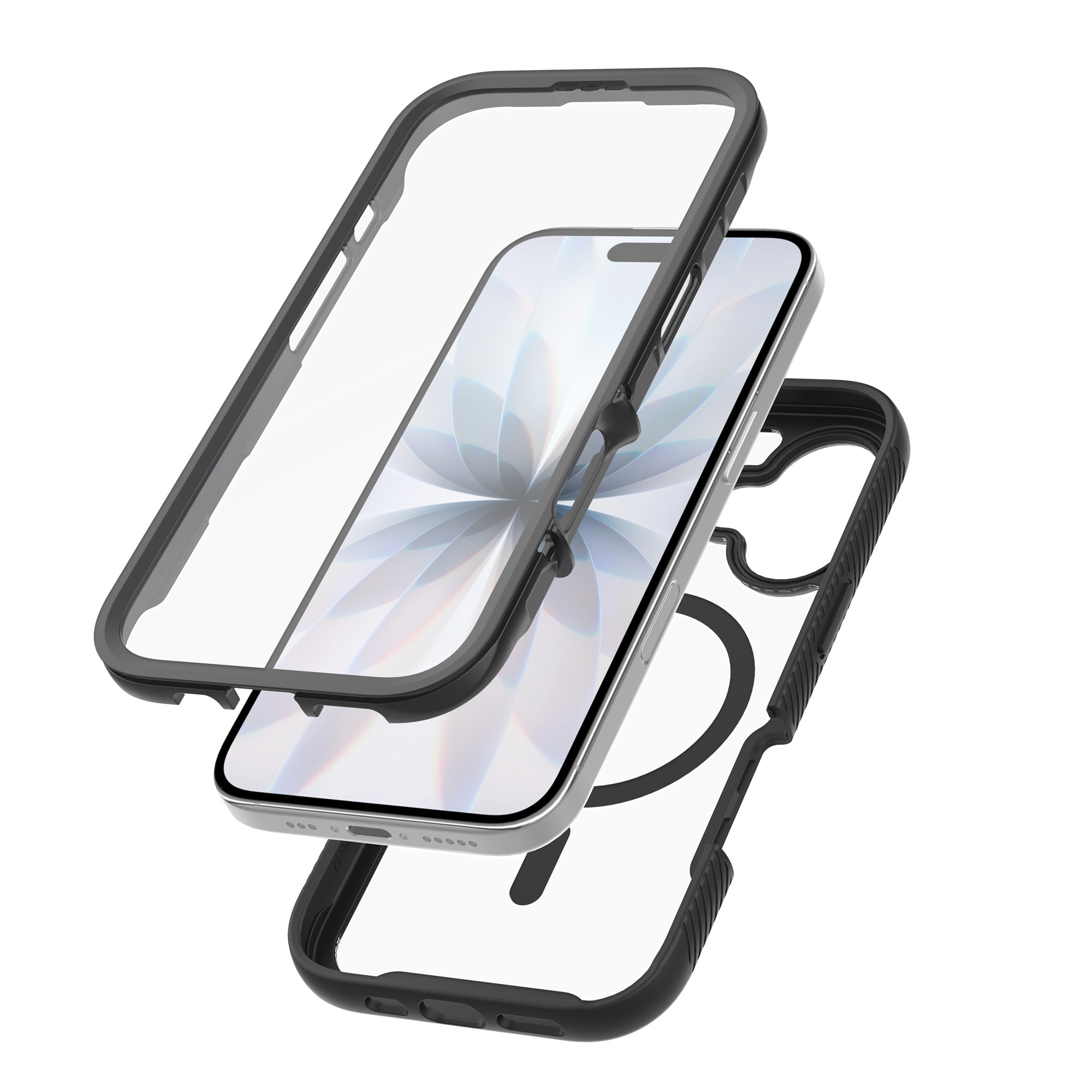 iPhone 17 Full Protection Magnetic Case Zwart/transparant