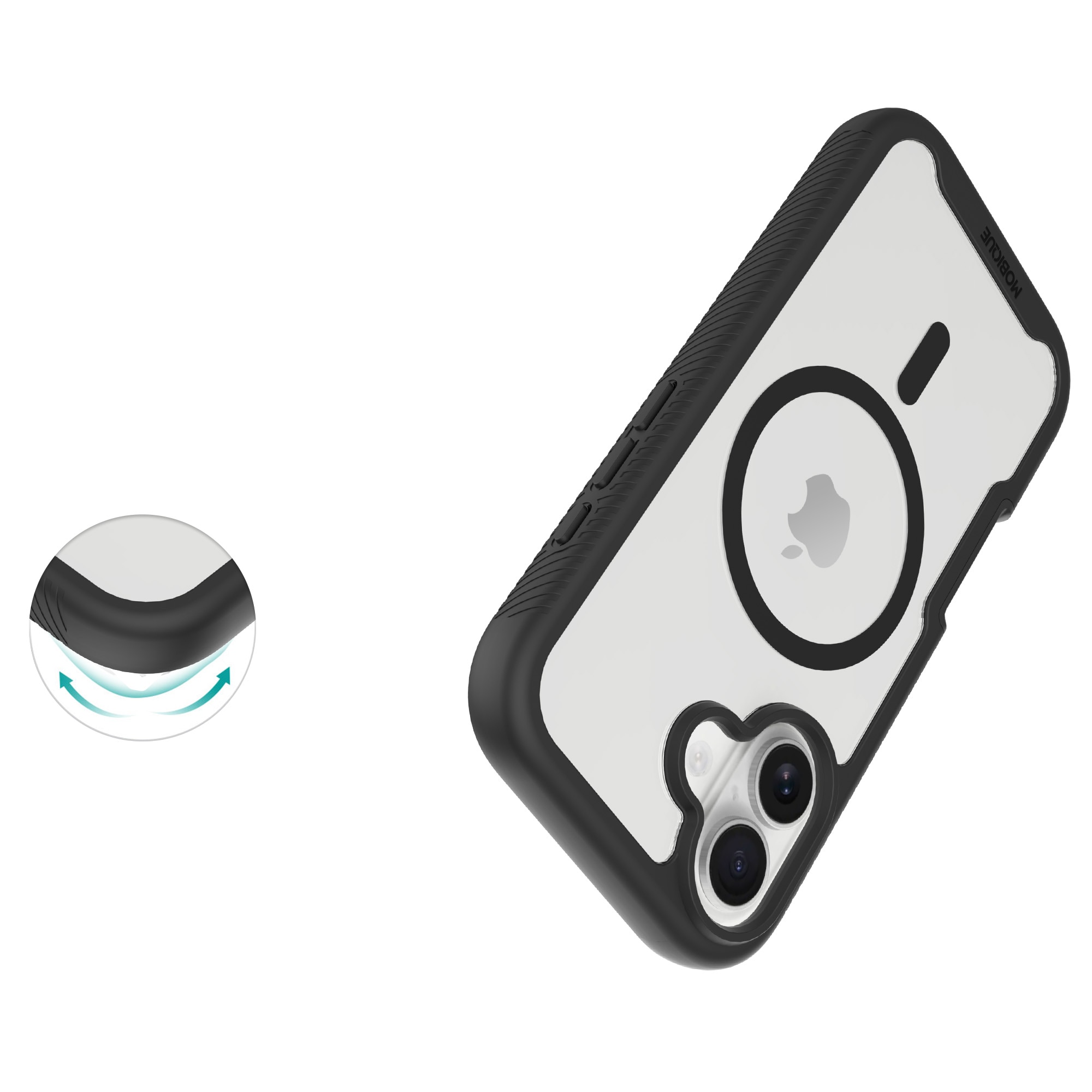 iPhone 17 Full Protection Magnetic Case Zwart/transparant