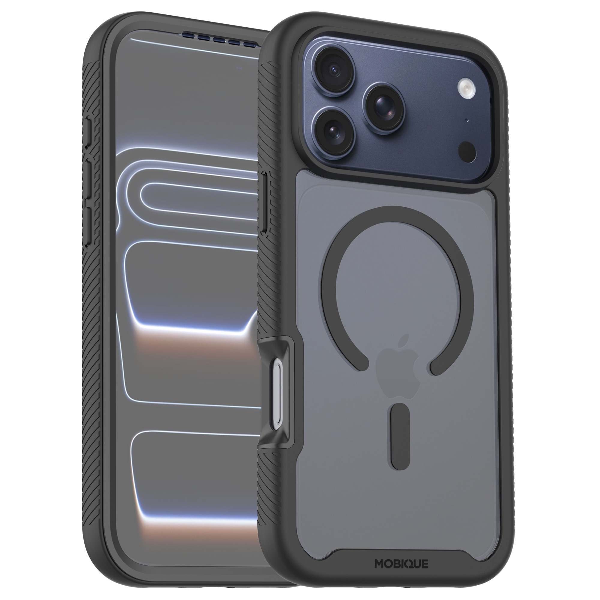 iPhone 17 Pro Full Protection Magnetic Case Zwart/transparant