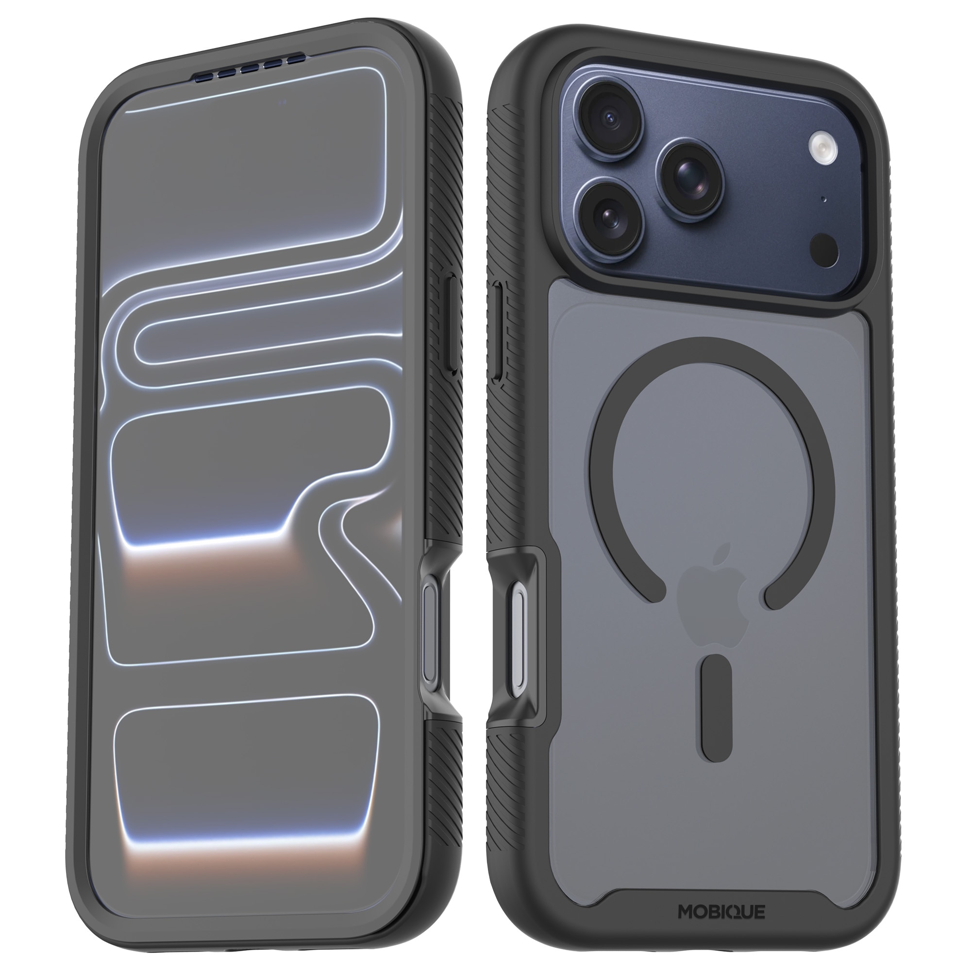 iPhone 17 Pro Full Protection Magnetic Case Zwart/transparant