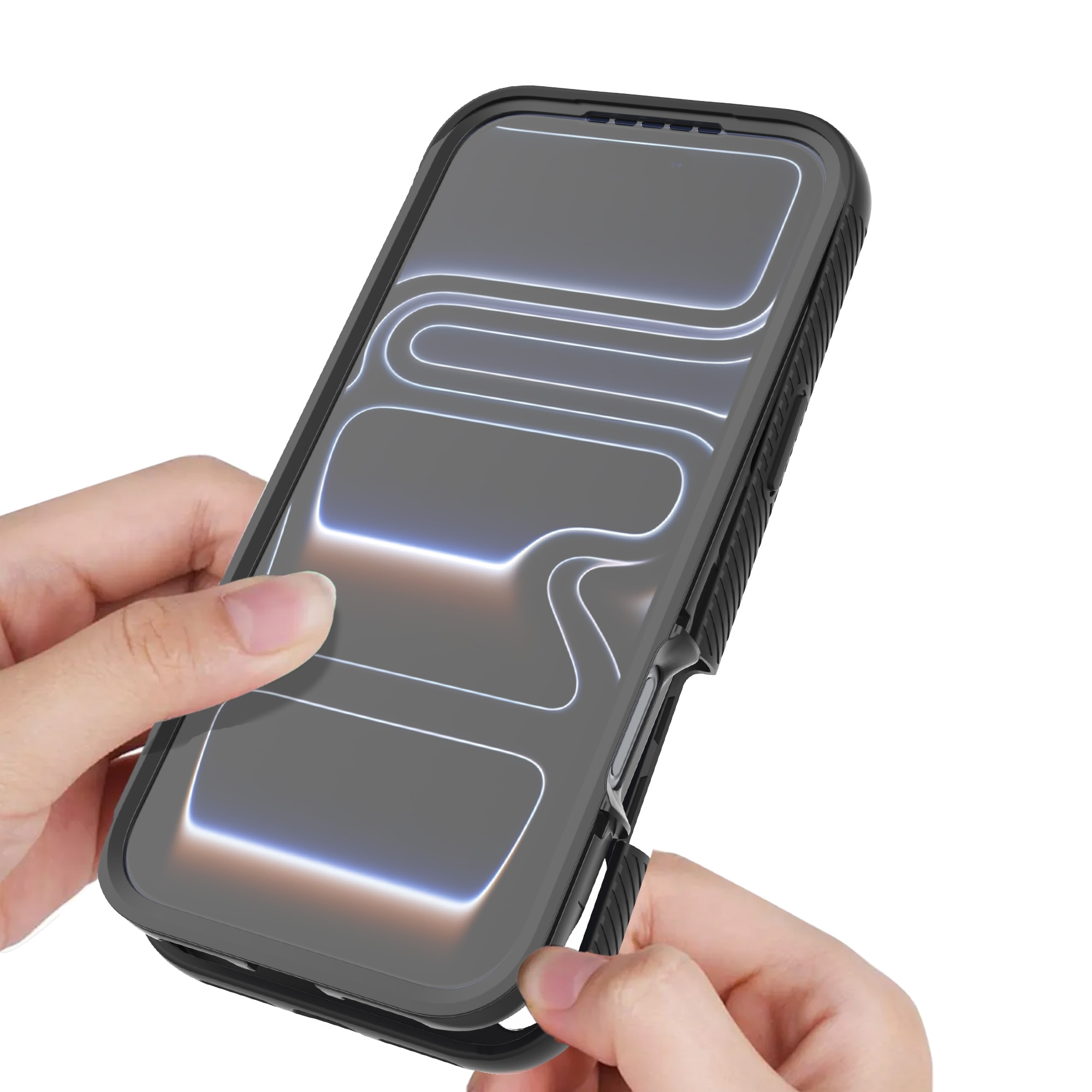 iPhone 17 Pro Full Protection Magnetic Case Zwart/transparant