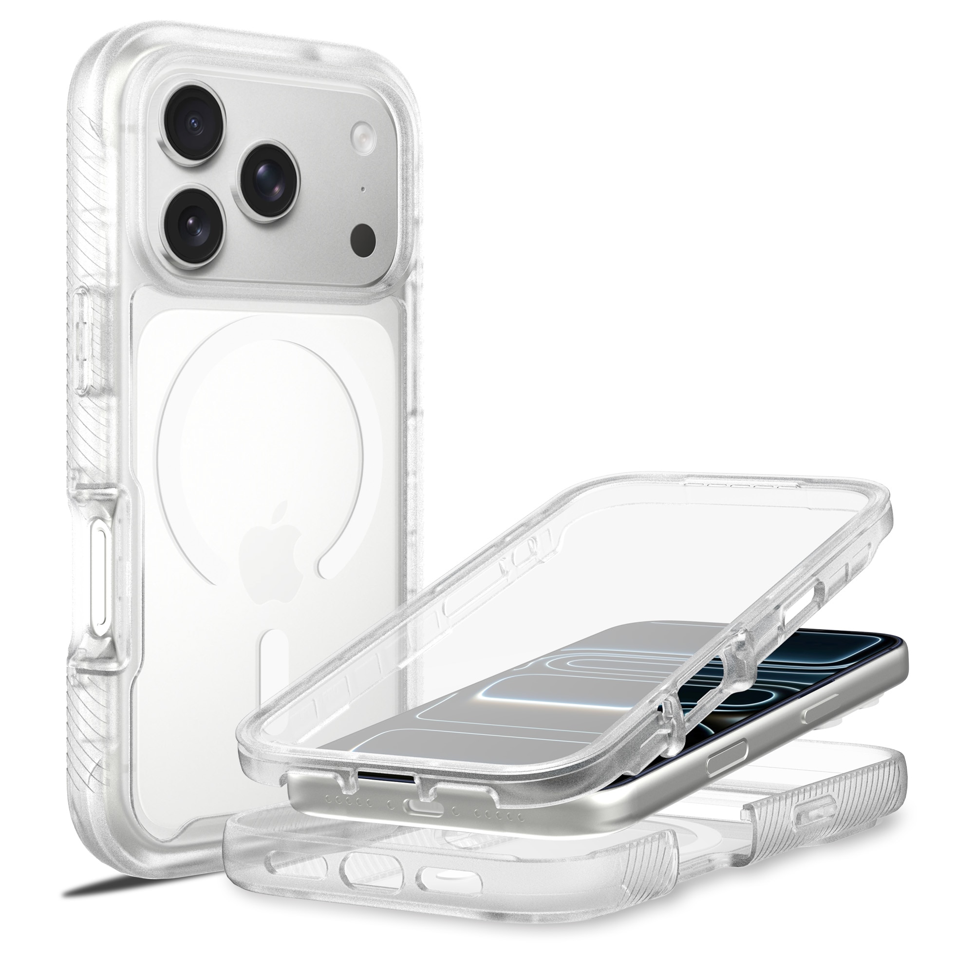 iPhone 17 Pro Full Protection Magnetic Case Transparant