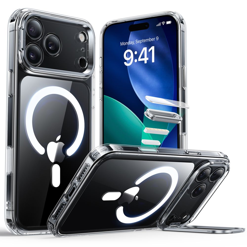 Classic Kickstand HaloLock MagSafe iPhone 17 Pro Max Transparant