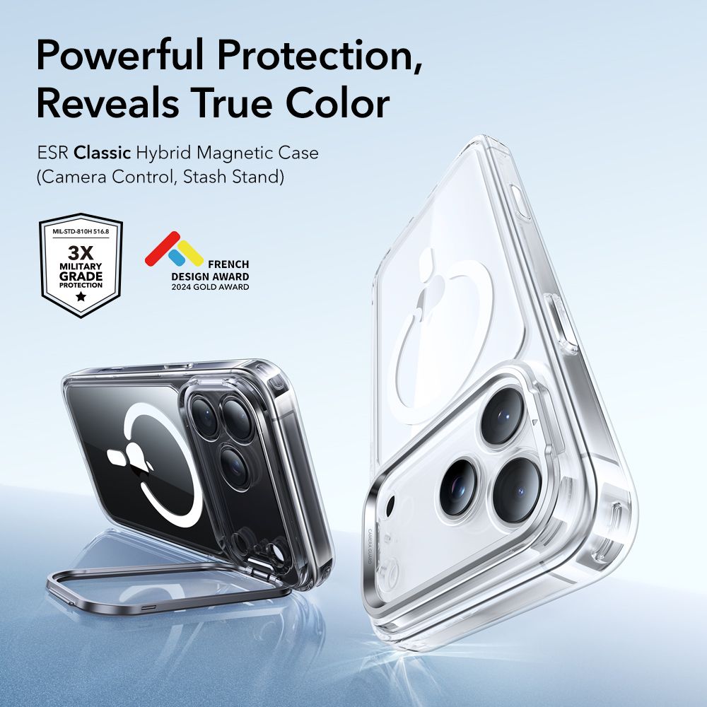 Classic Kickstand HaloLock MagSafe iPhone 17 Pro Max Transparant