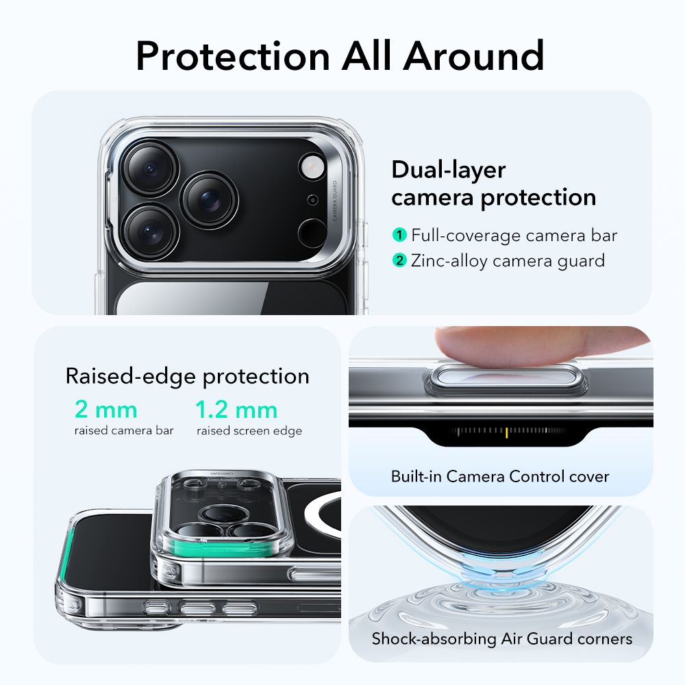 Classic Kickstand HaloLock MagSafe iPhone 17 Pro Max Transparant
