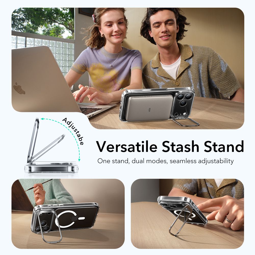Classic Kickstand HaloLock MagSafe iPhone 17 Pro Max Transparant
