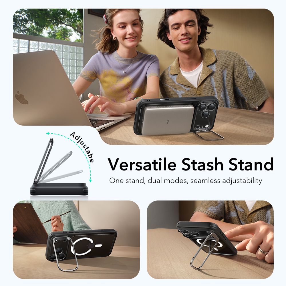 Classic Kickstand HaloLock MagSafe iPhone 17 Pro Max Zwart/transparant