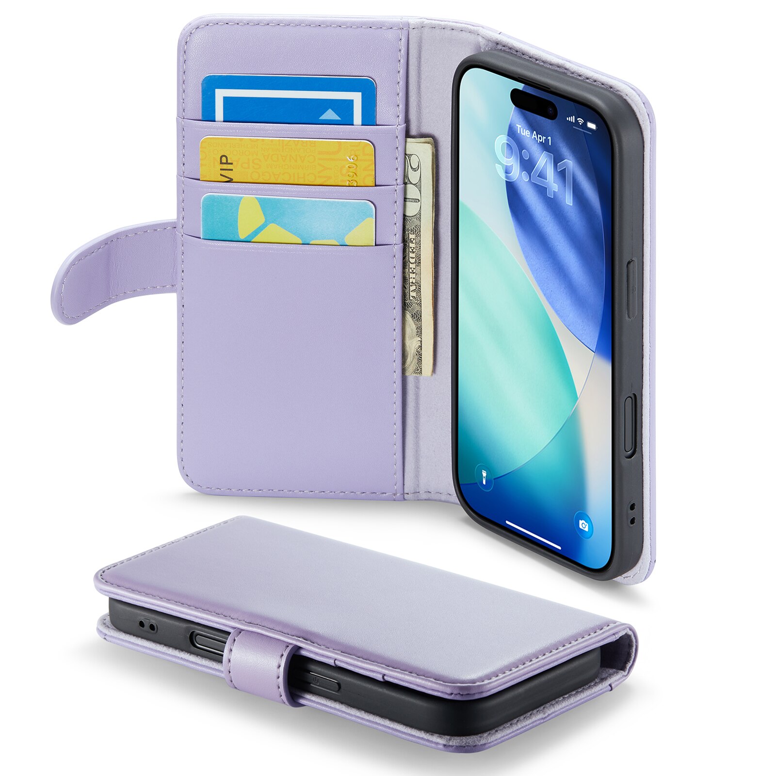 iPhone 17 Echt lederen hoesje Paars