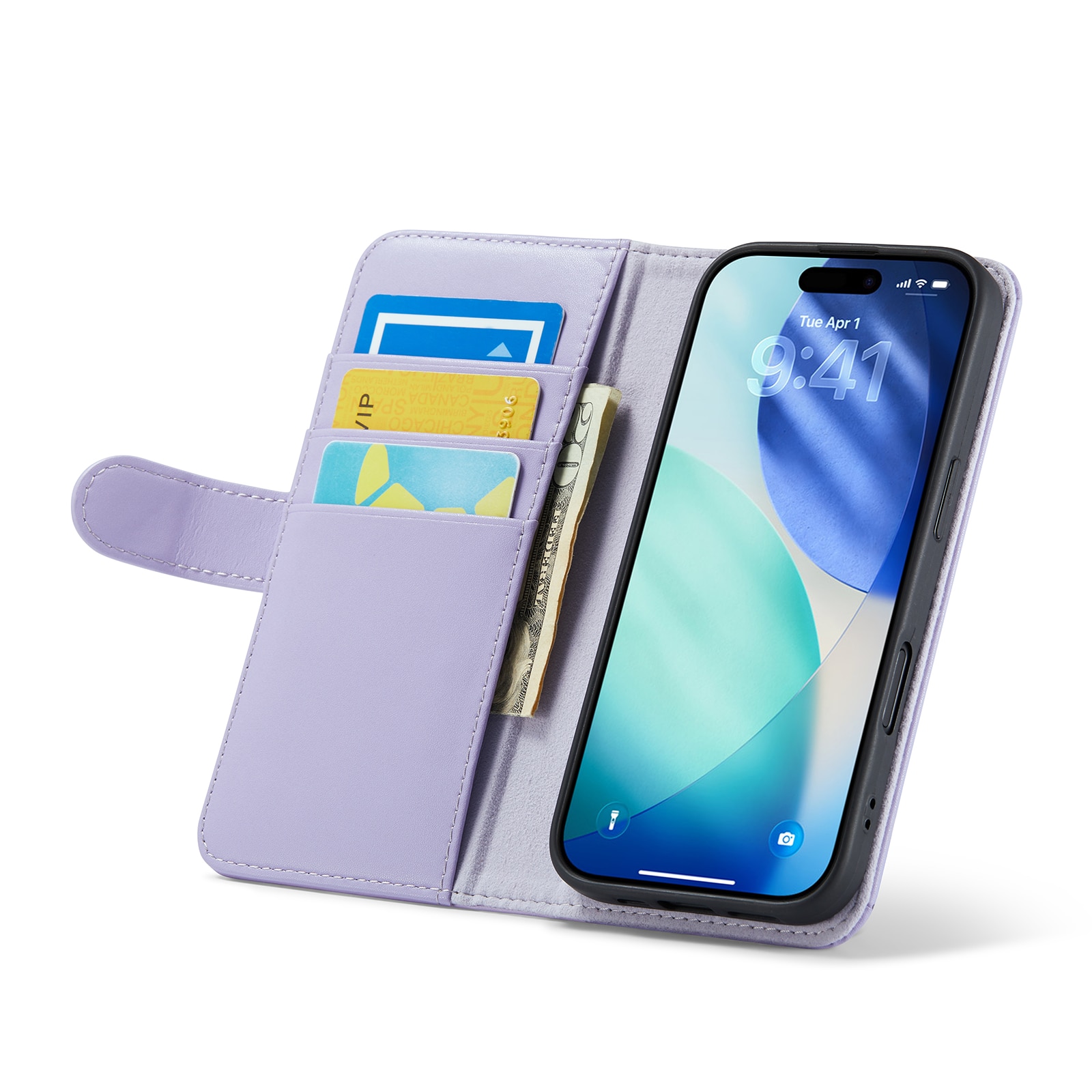 iPhone 17 Echt lederen hoesje Paars