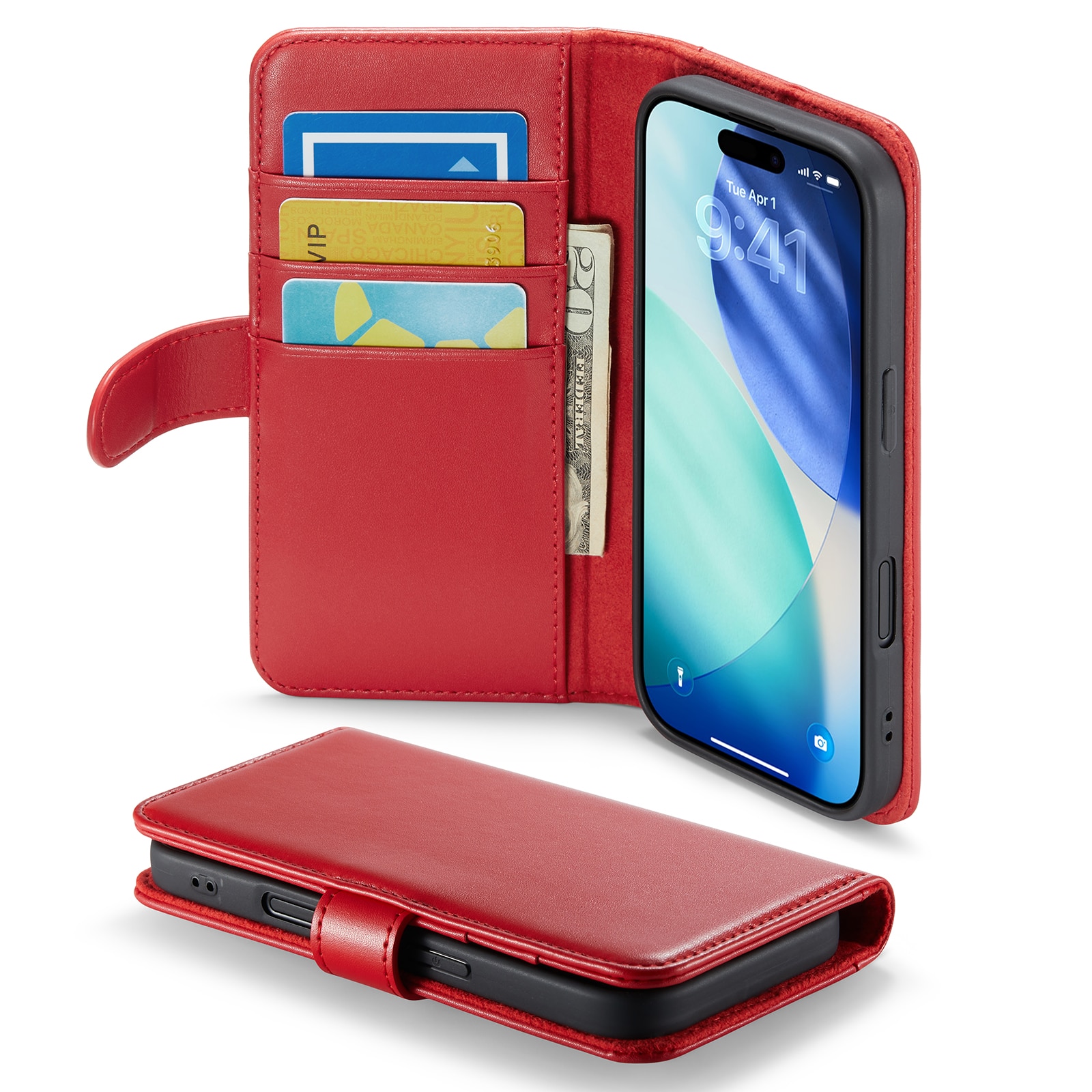 iPhone 17 Echt lederen hoesje Rood