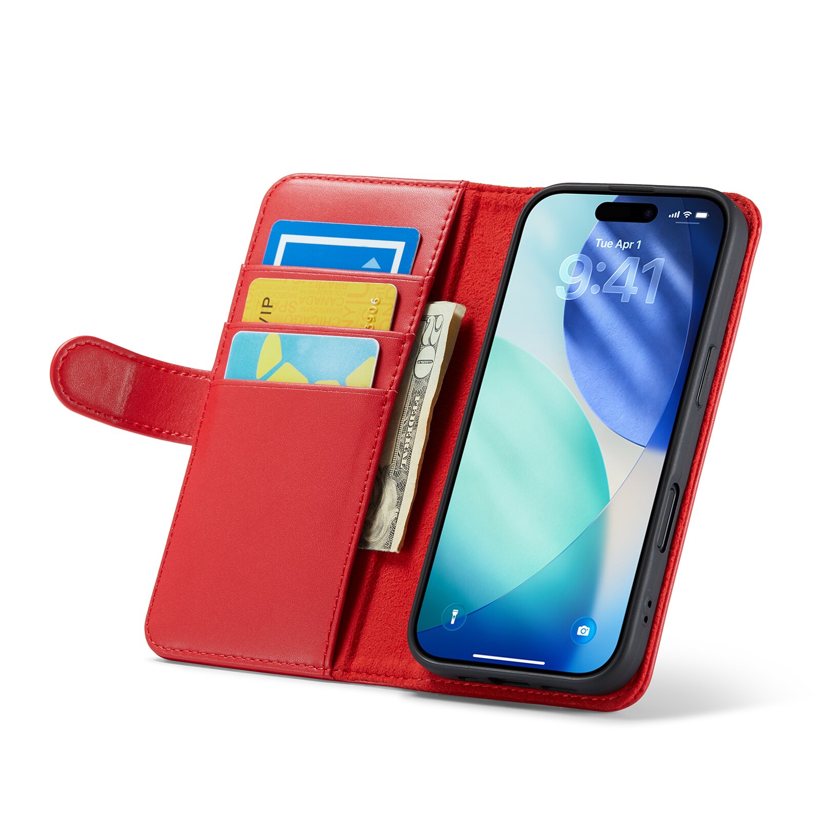 iPhone 17 Echt lederen hoesje Rood