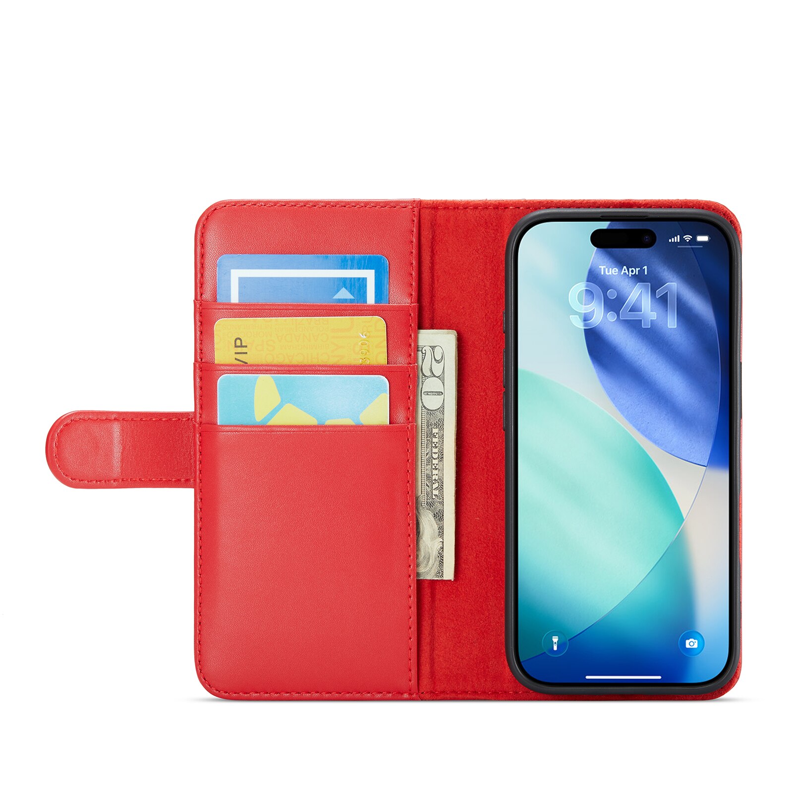 iPhone 17 Echt lederen hoesje Rood