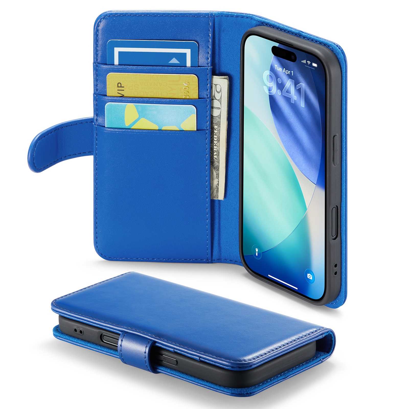 iPhone 17 Echt lederen hoesje Blauw