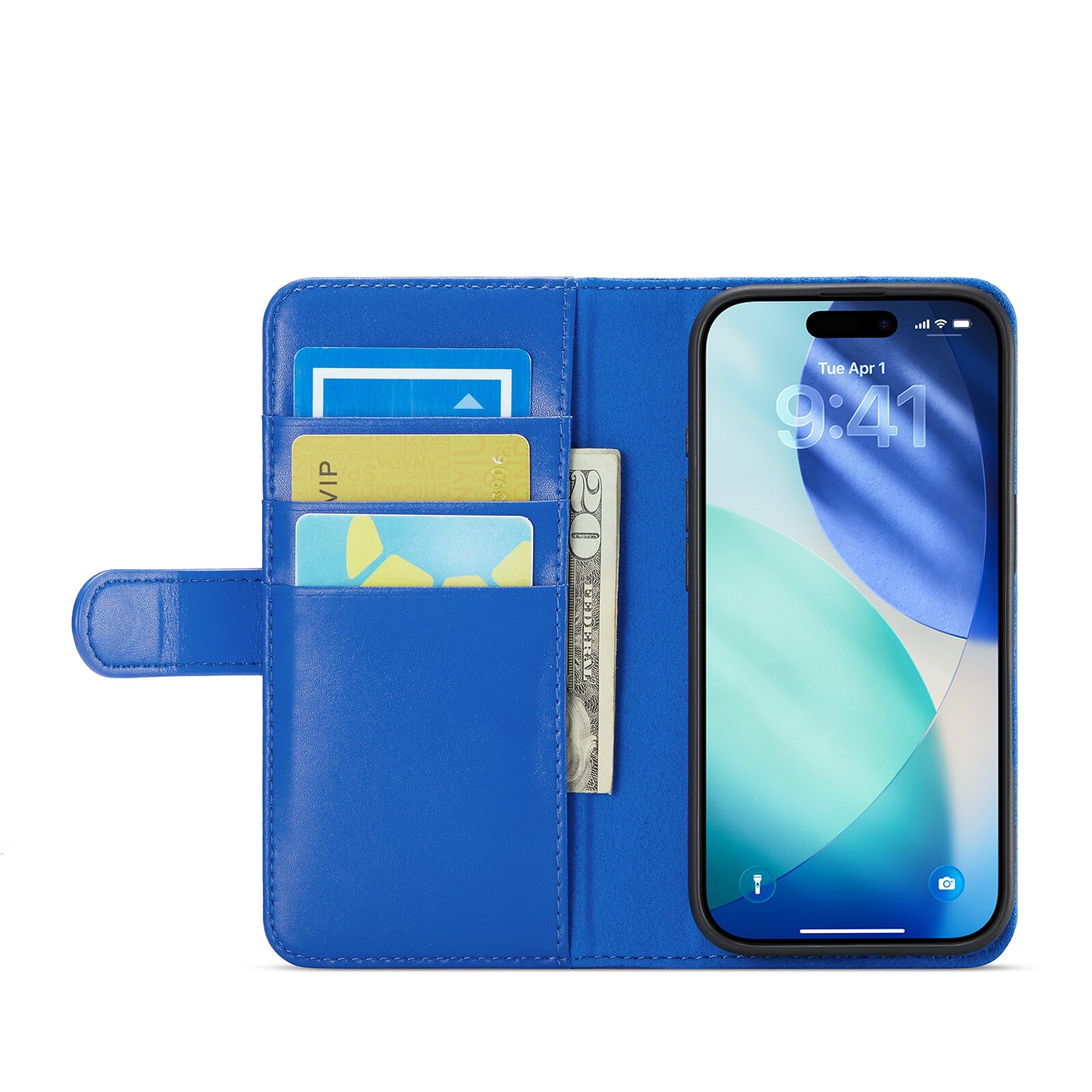 iPhone 17 Echt lederen hoesje Blauw