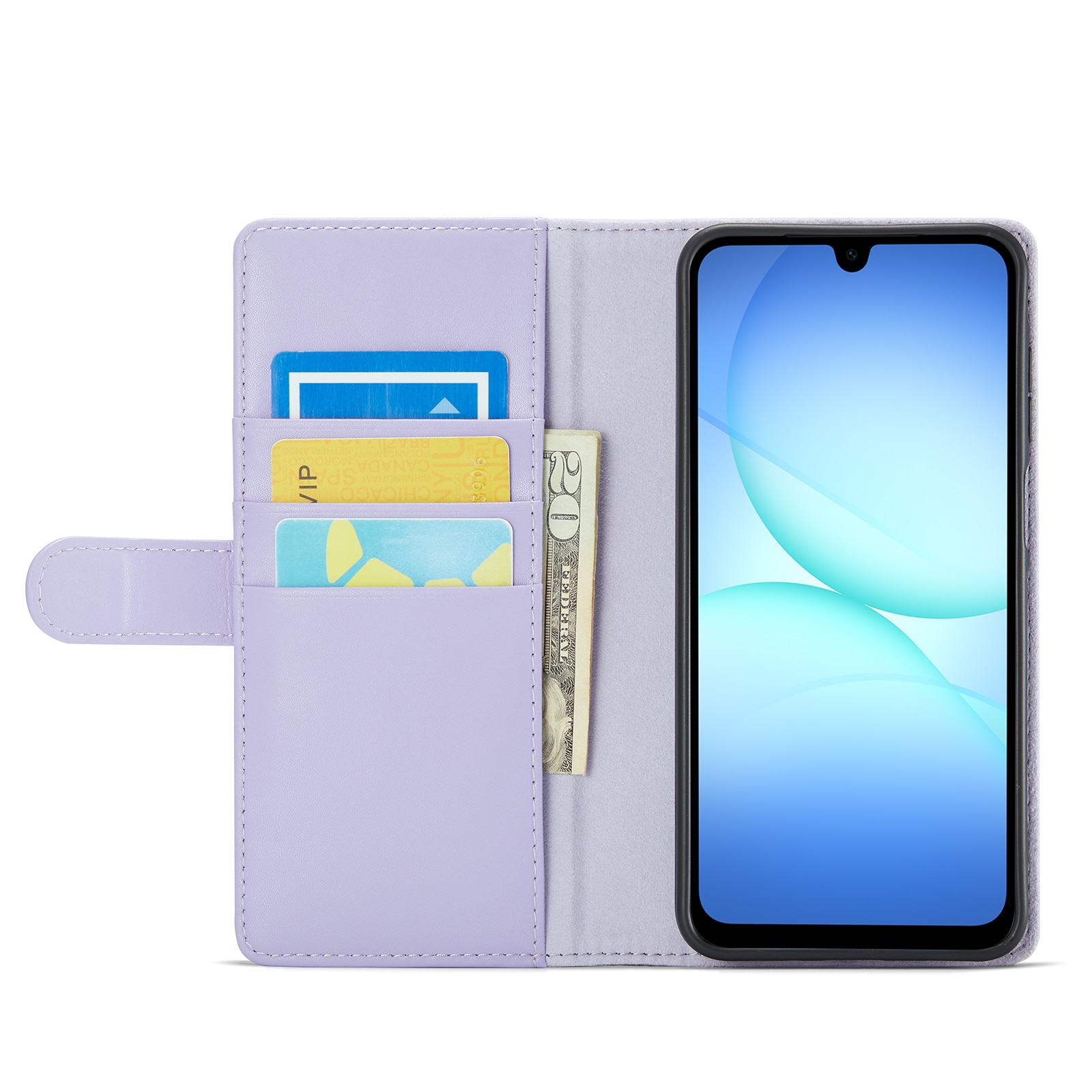 Samsung Galaxy A17 Echt lederen hoesje Paars