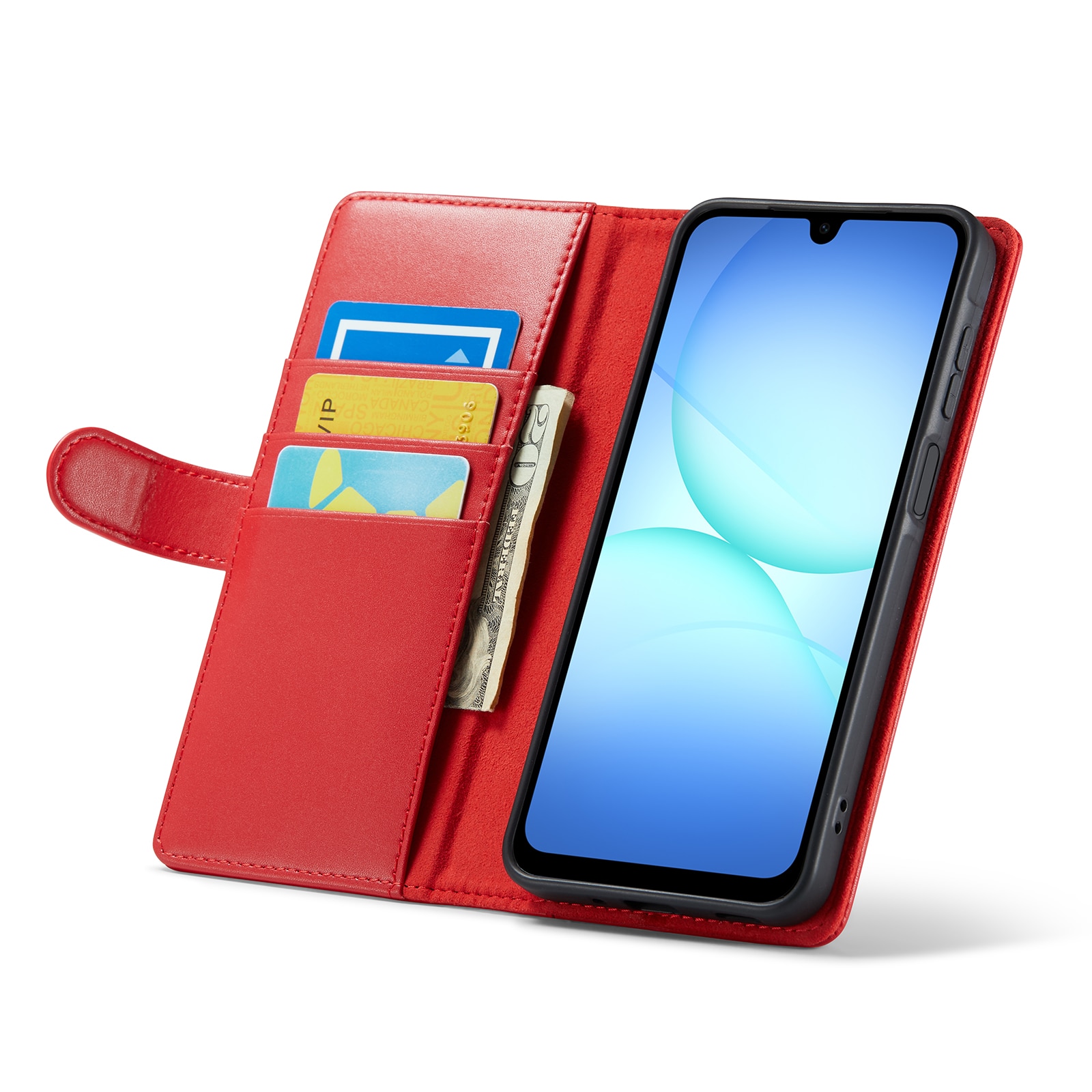 Samsung Galaxy A17 Echt lederen hoesje Rood