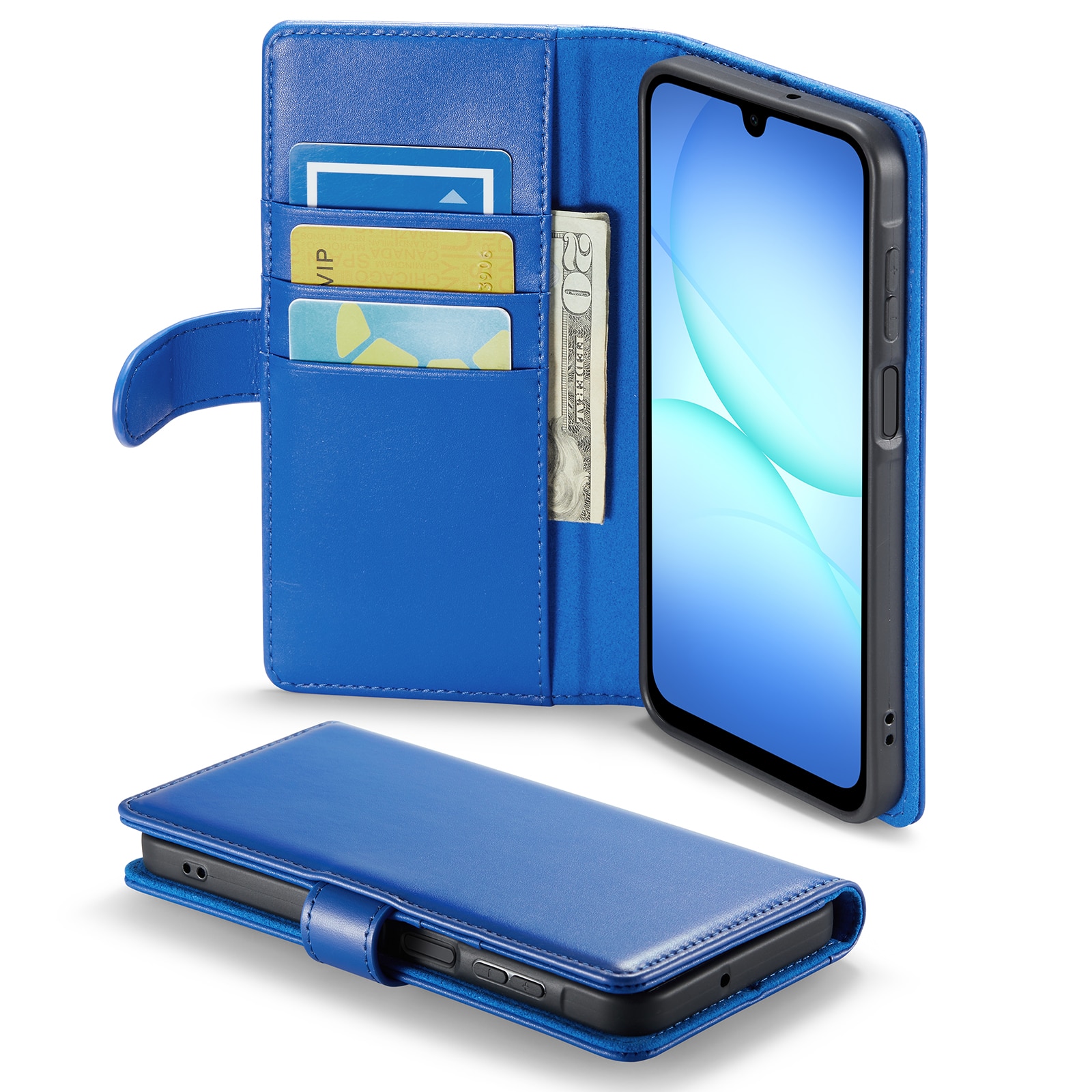 Samsung Galaxy A17 Echt lederen hoesje Blauw