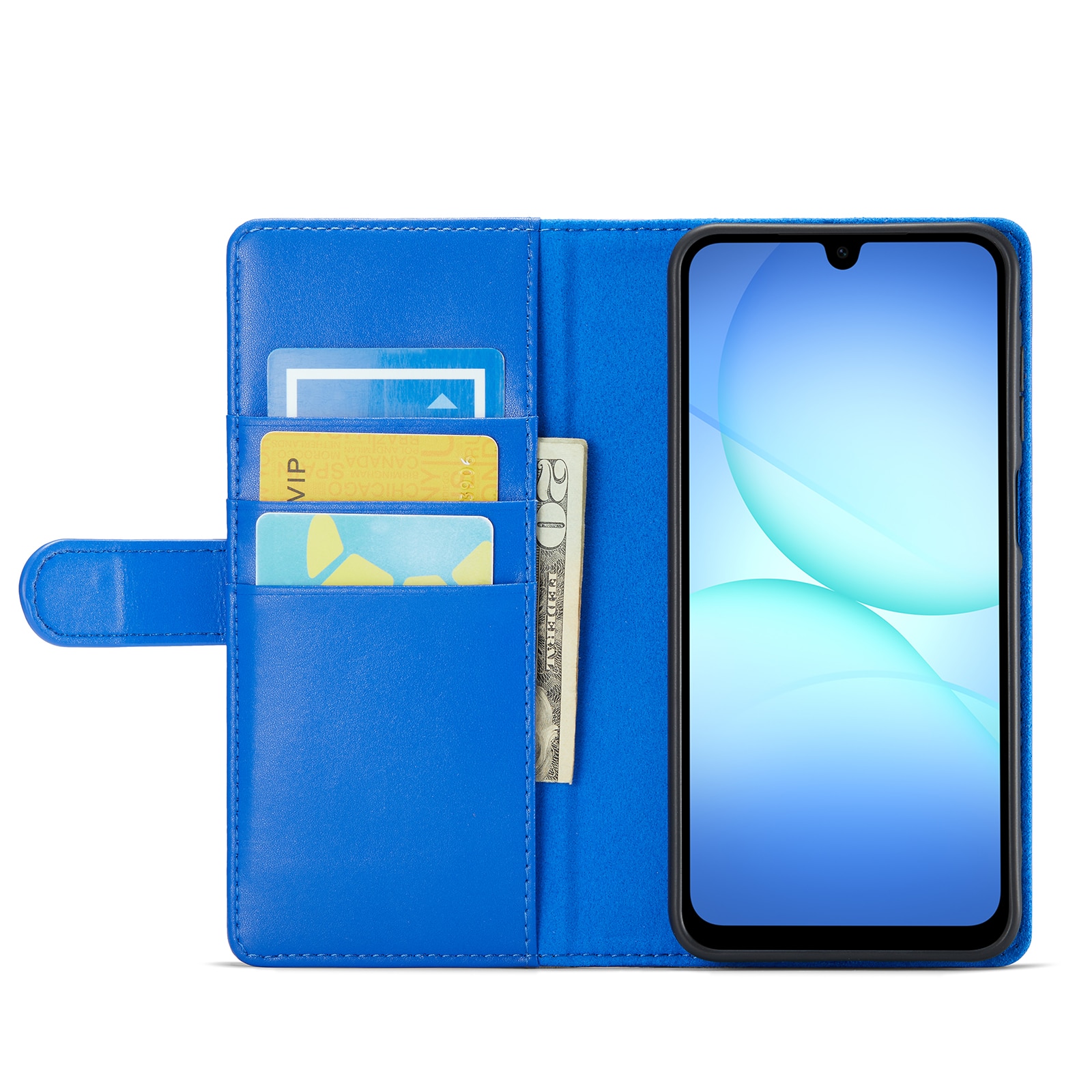 Samsung Galaxy A17 Echt lederen hoesje Blauw