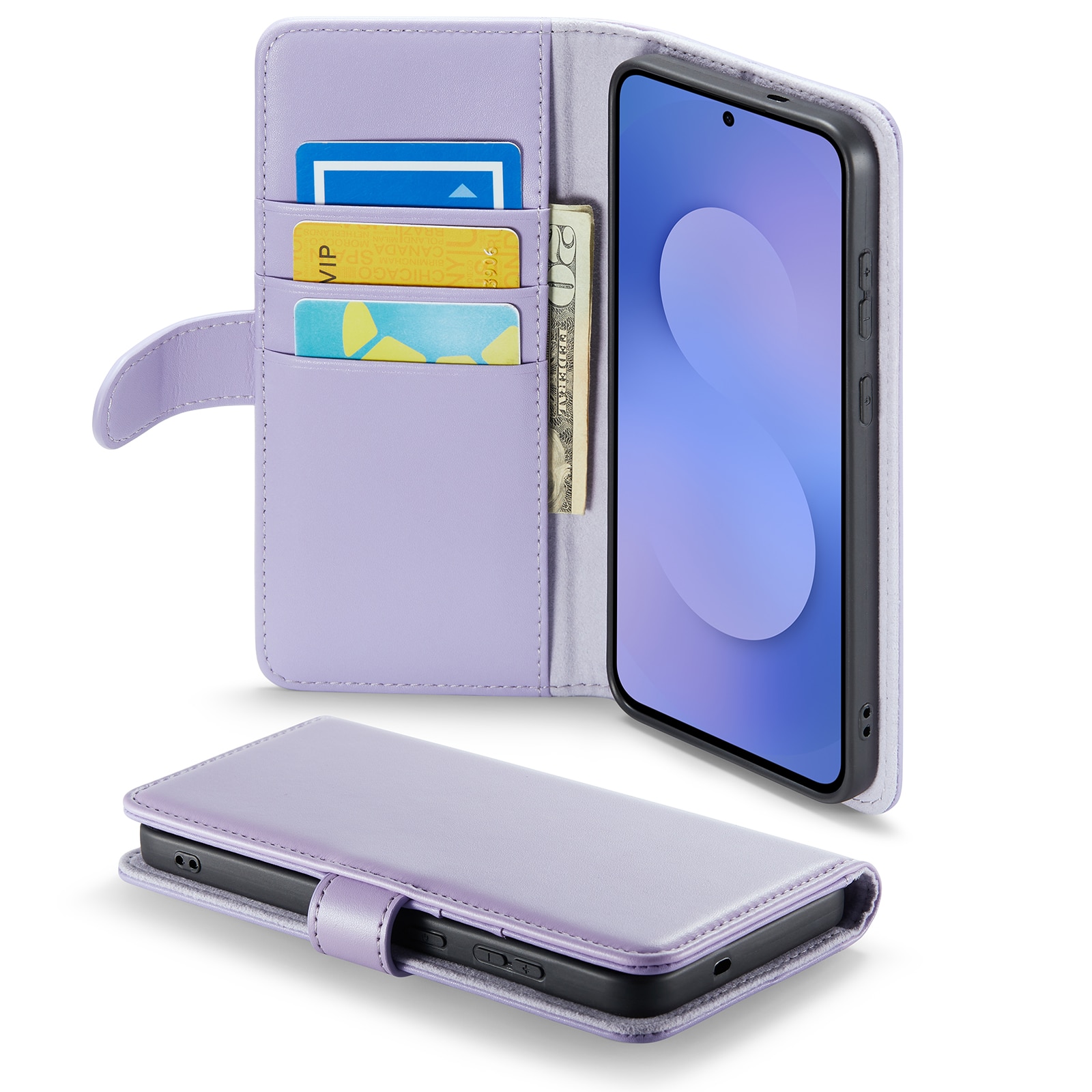 Samsung Galaxy S25 FE Echt lederen hoesje Paars