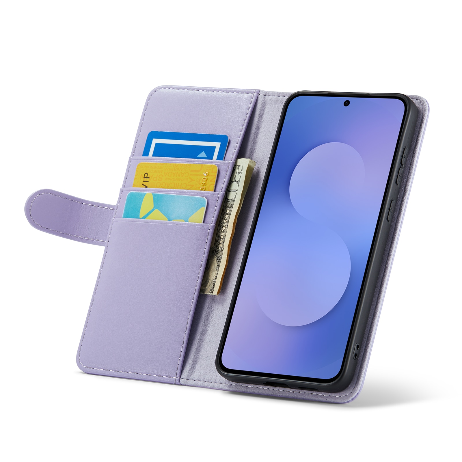Samsung Galaxy S25 FE Echt lederen hoesje Paars