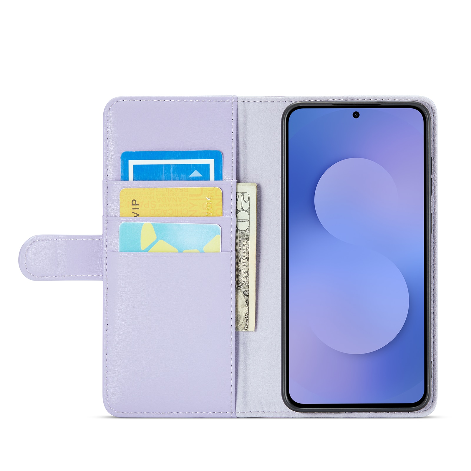 Samsung Galaxy S25 FE Echt lederen hoesje Paars
