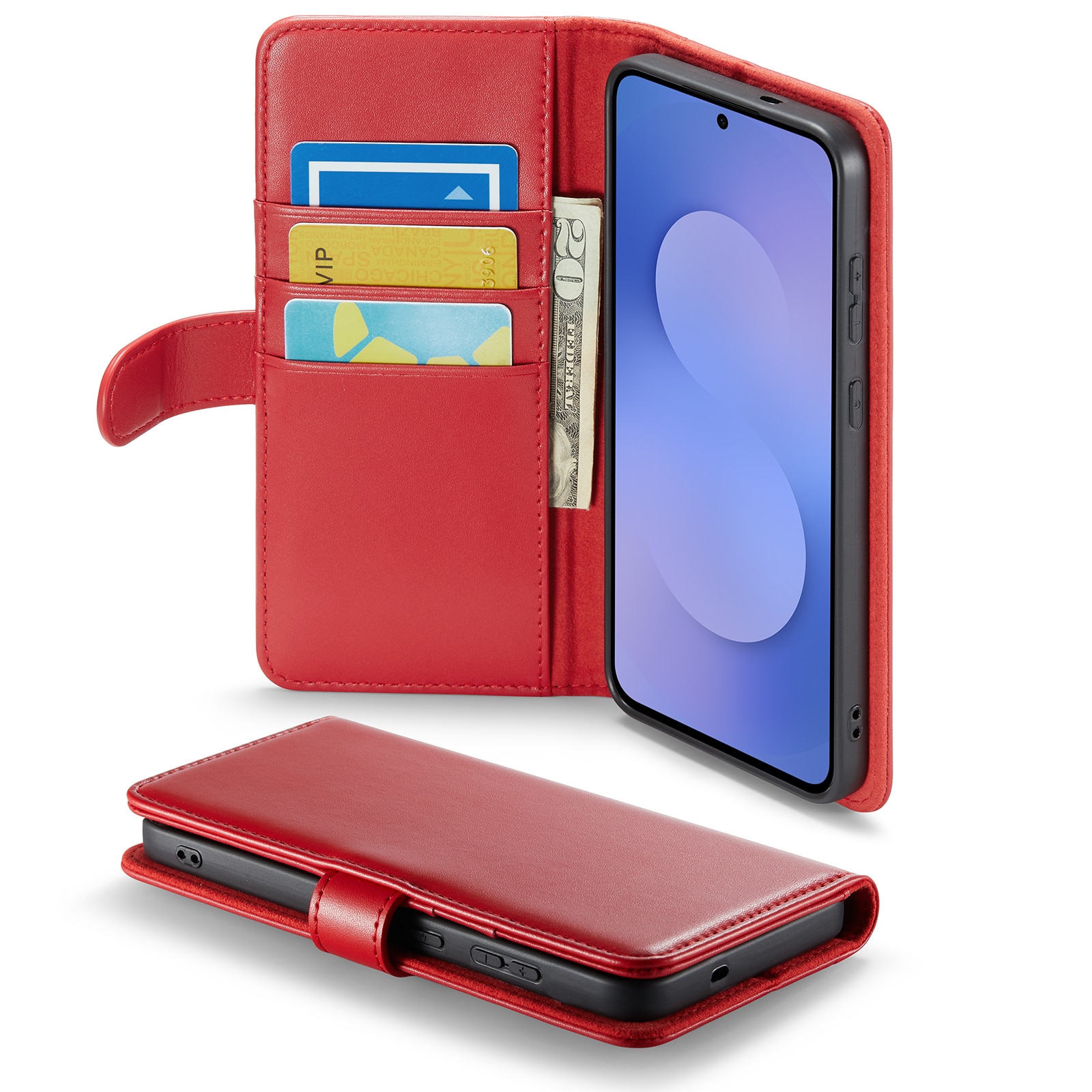 Samsung Galaxy S25 FE Echt lederen hoesje Rood