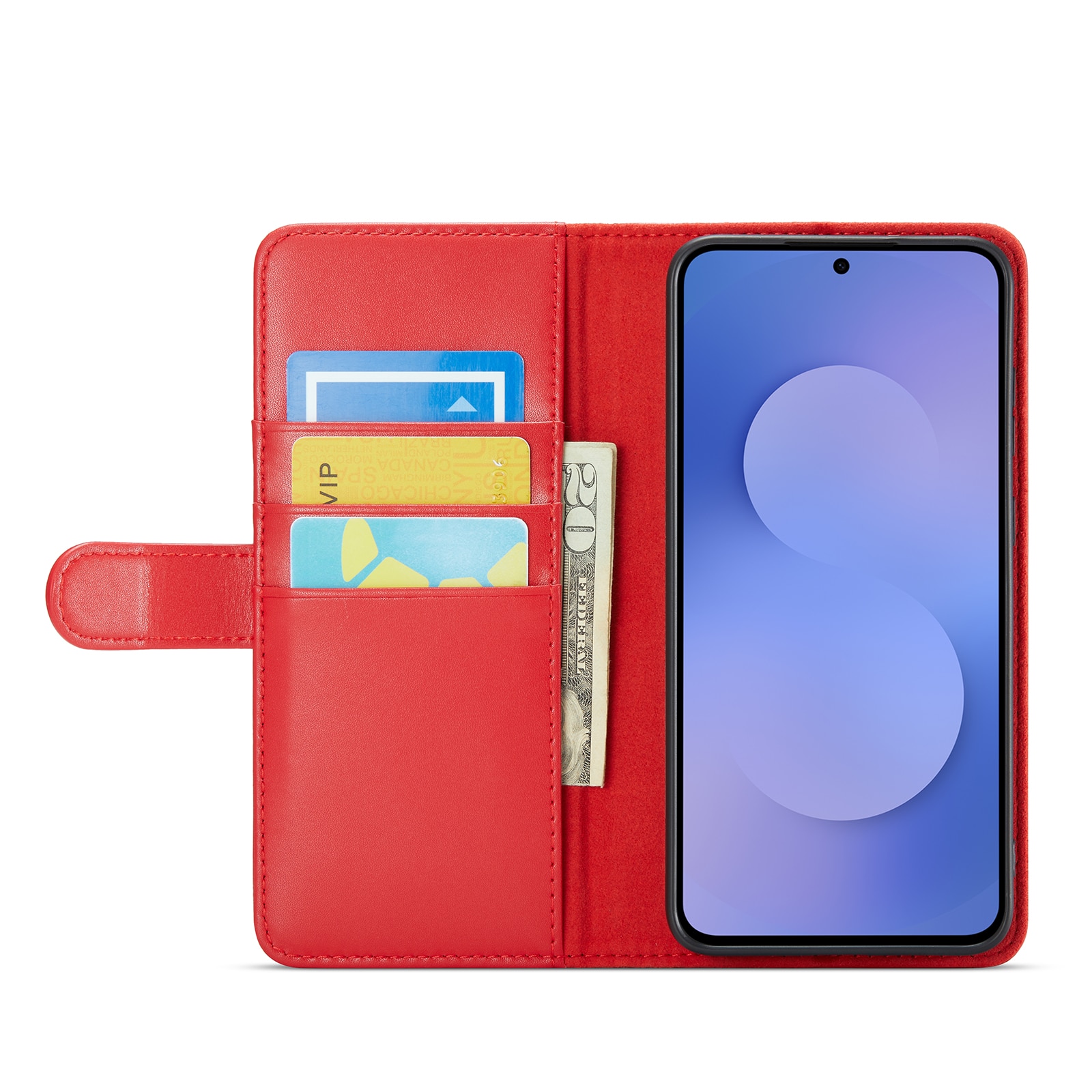 Samsung Galaxy S25 FE Echt lederen hoesje Rood