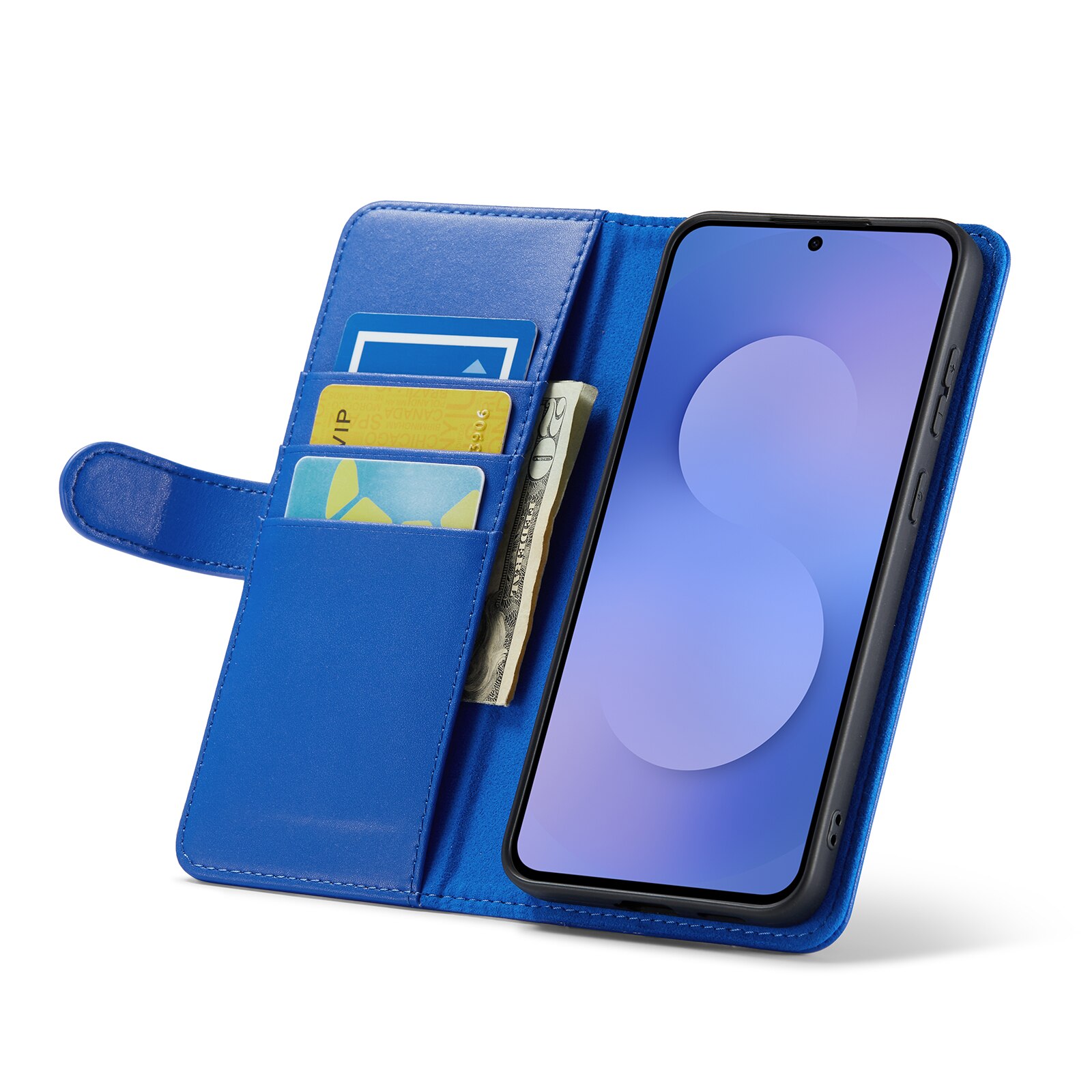 Samsung Galaxy S25 FE Echt lederen hoesje Blauw