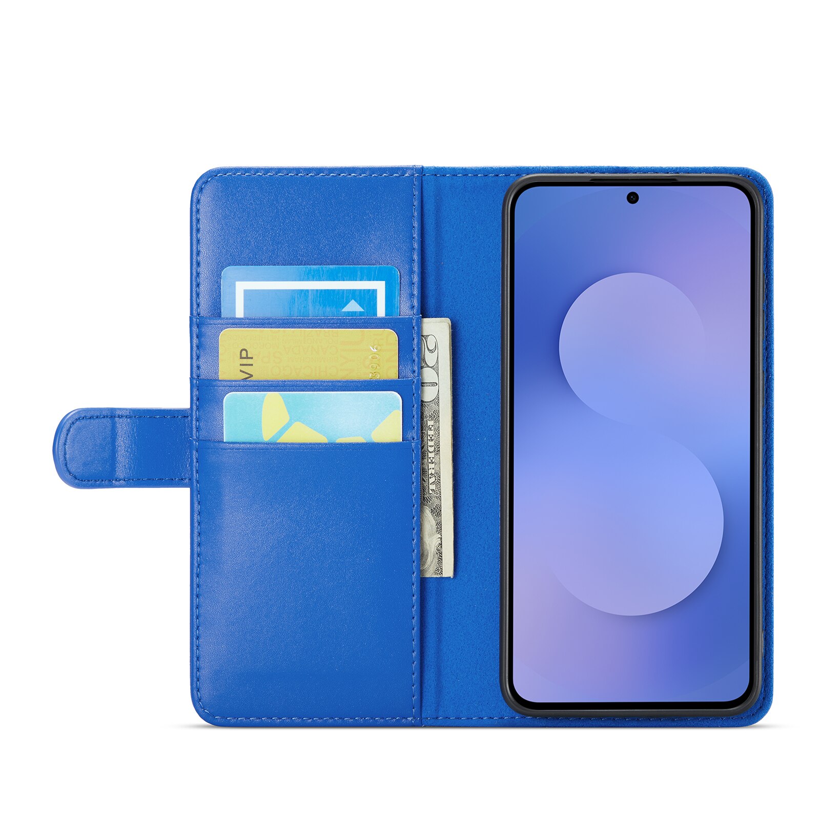 Samsung Galaxy S25 FE Echt lederen hoesje Blauw