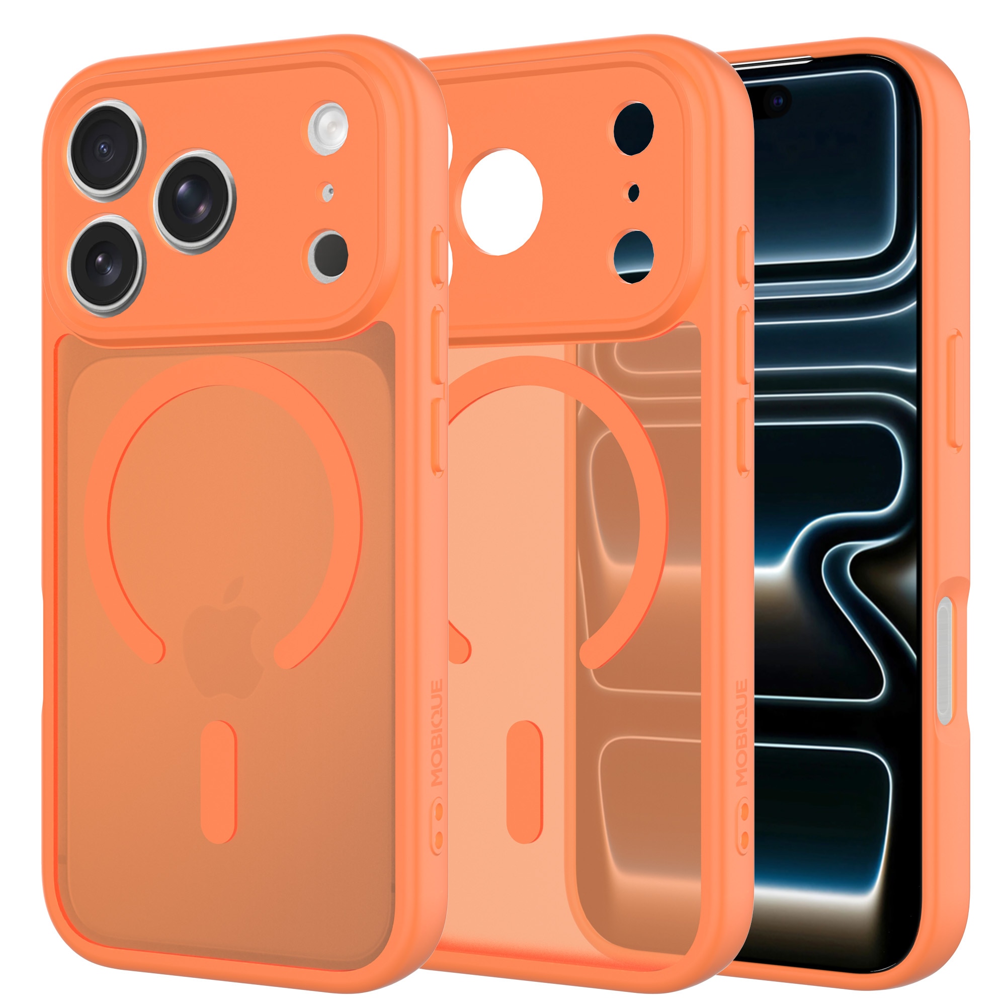 Magnetic Hybrid Hoesje iPhone 17 Pro Max Frosted Orange