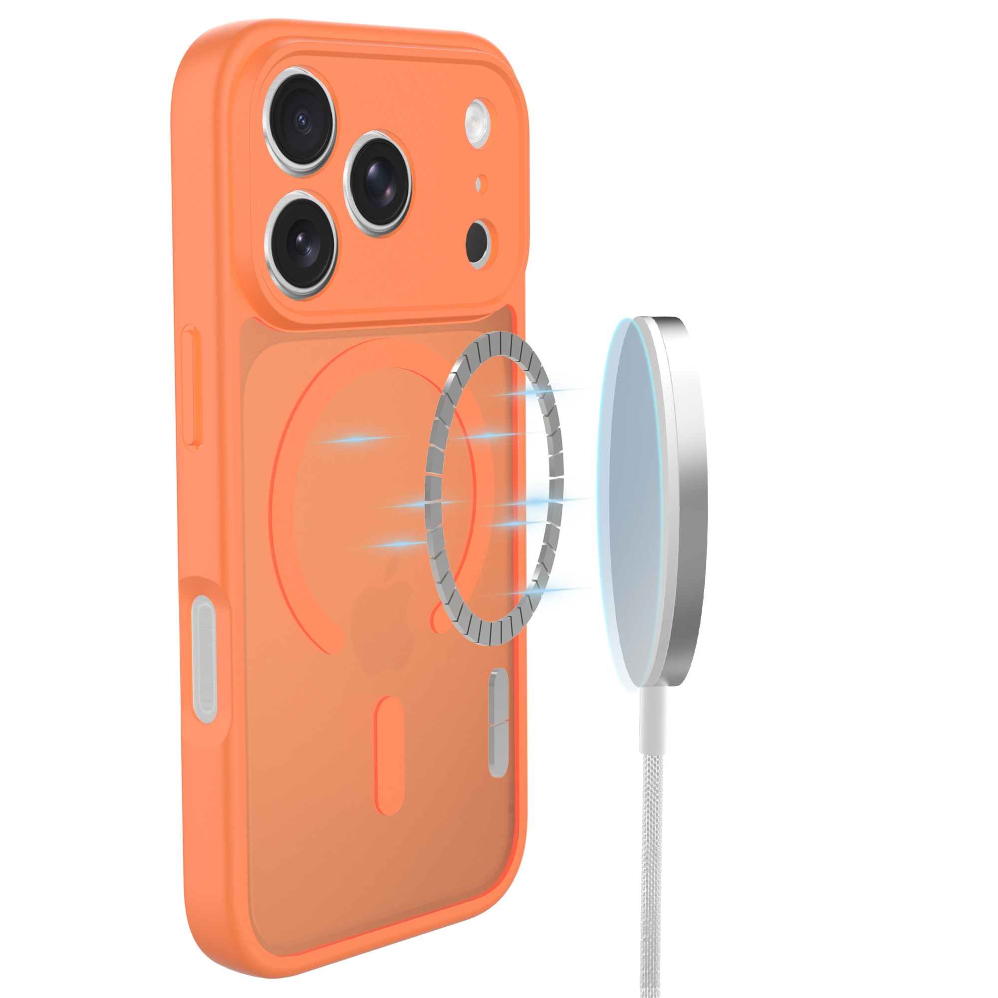 Magnetic Hybrid Hoesje iPhone 17 Pro Max Frosted Orange