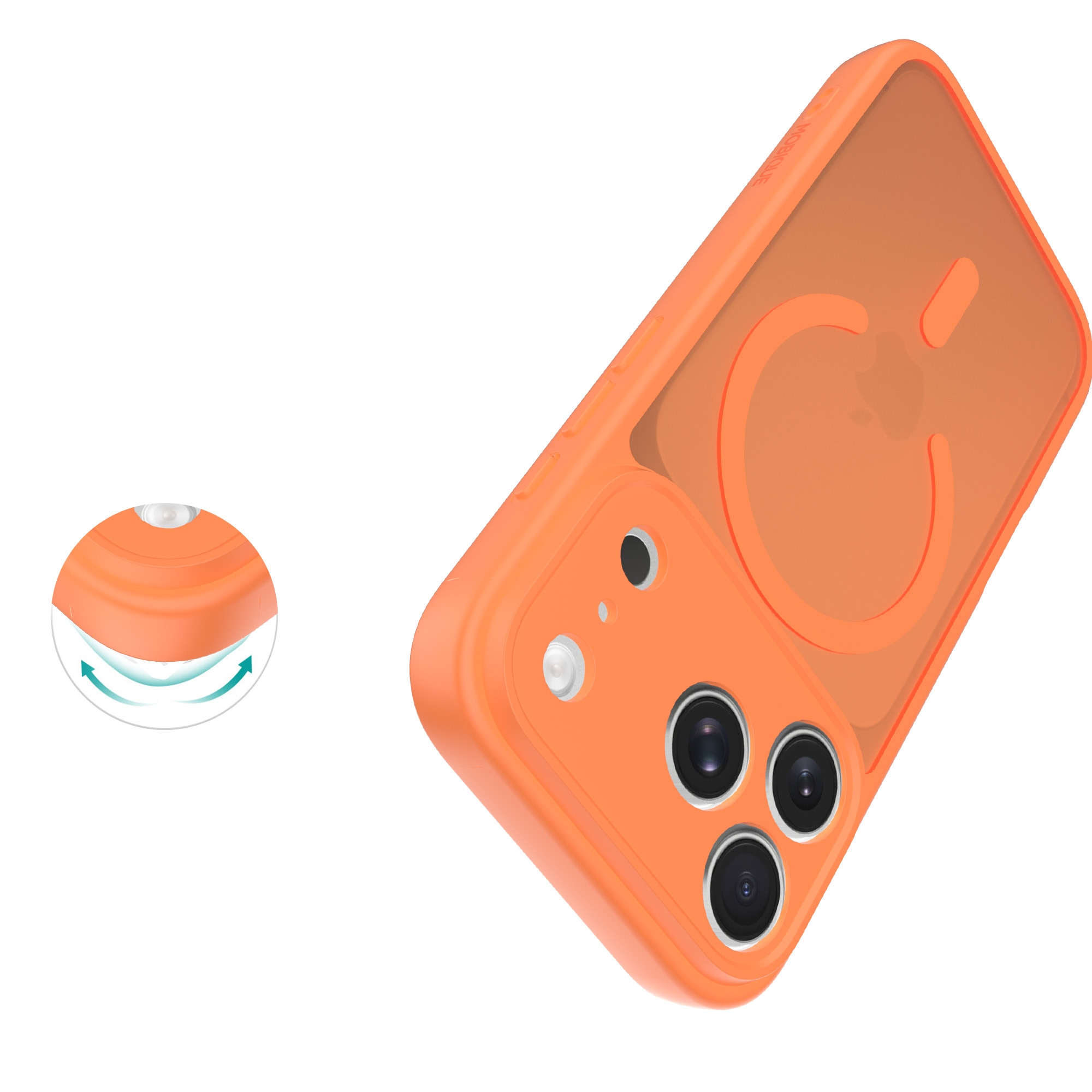 Magnetic Hybrid Hoesje iPhone 17 Pro Max Frosted Orange