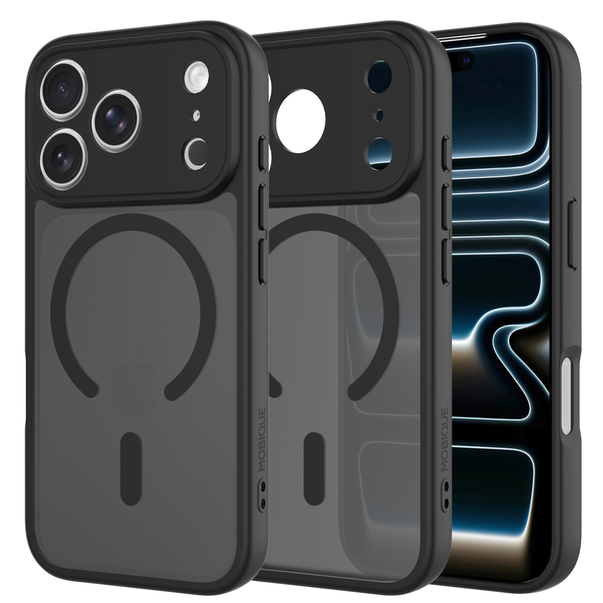 Magnetic Hybrid Hoesje iPhone 17 Pro Max Frosted Black
