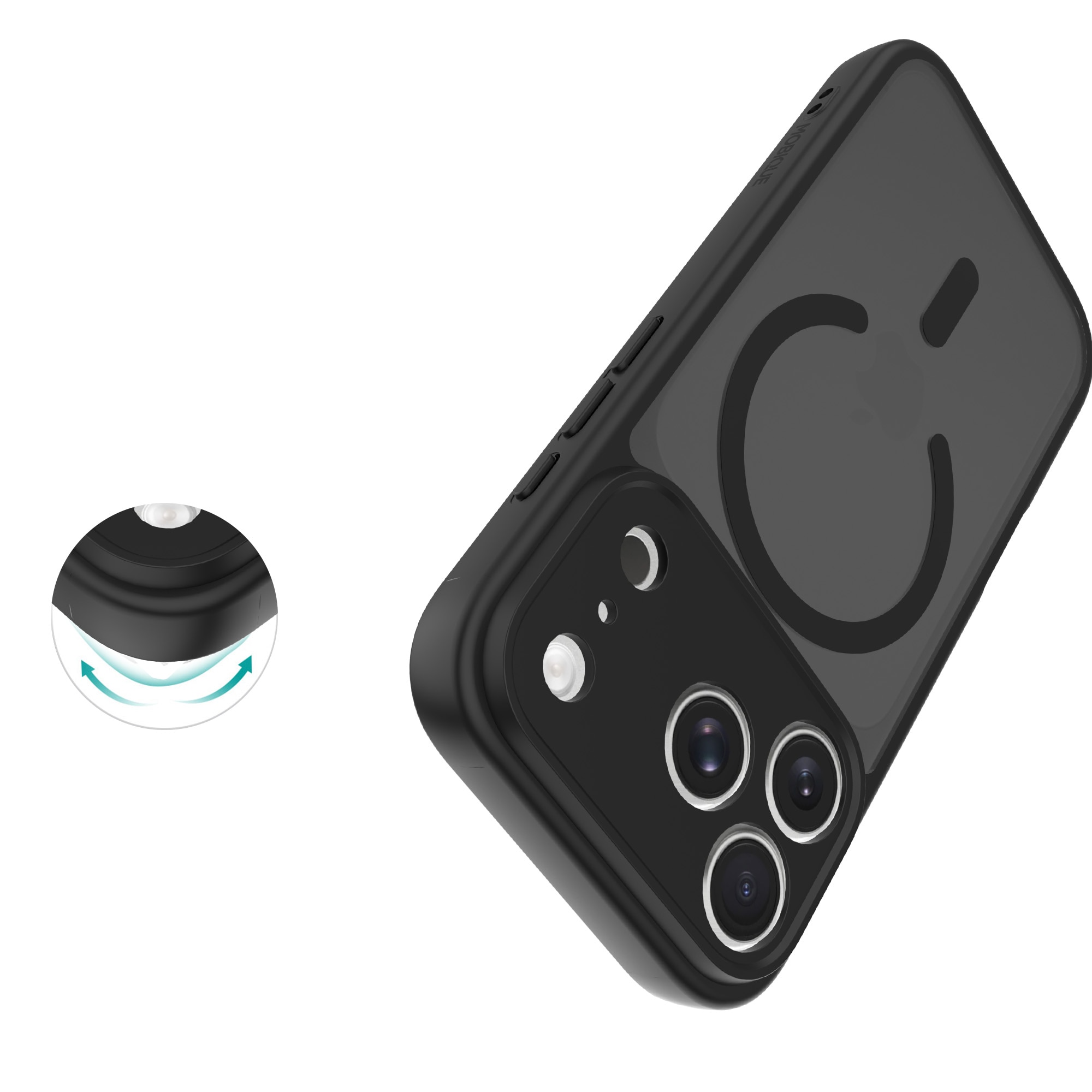 Magnetic Hybrid Hoesje iPhone 17 Pro Max Frosted Black