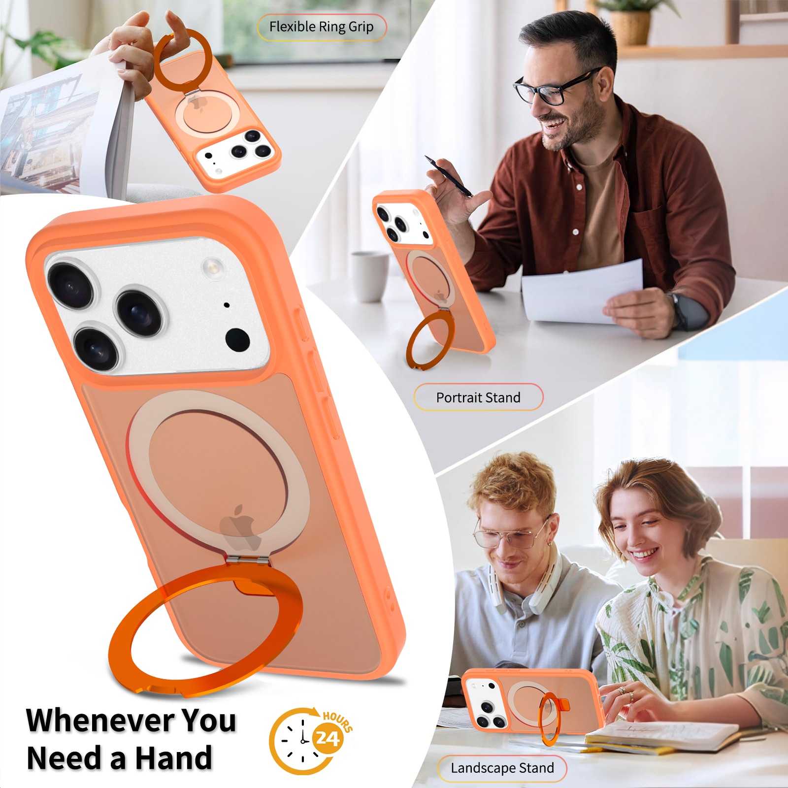 iPhone 17 Pro Max Hybridcase Magnetic Ring Oranje