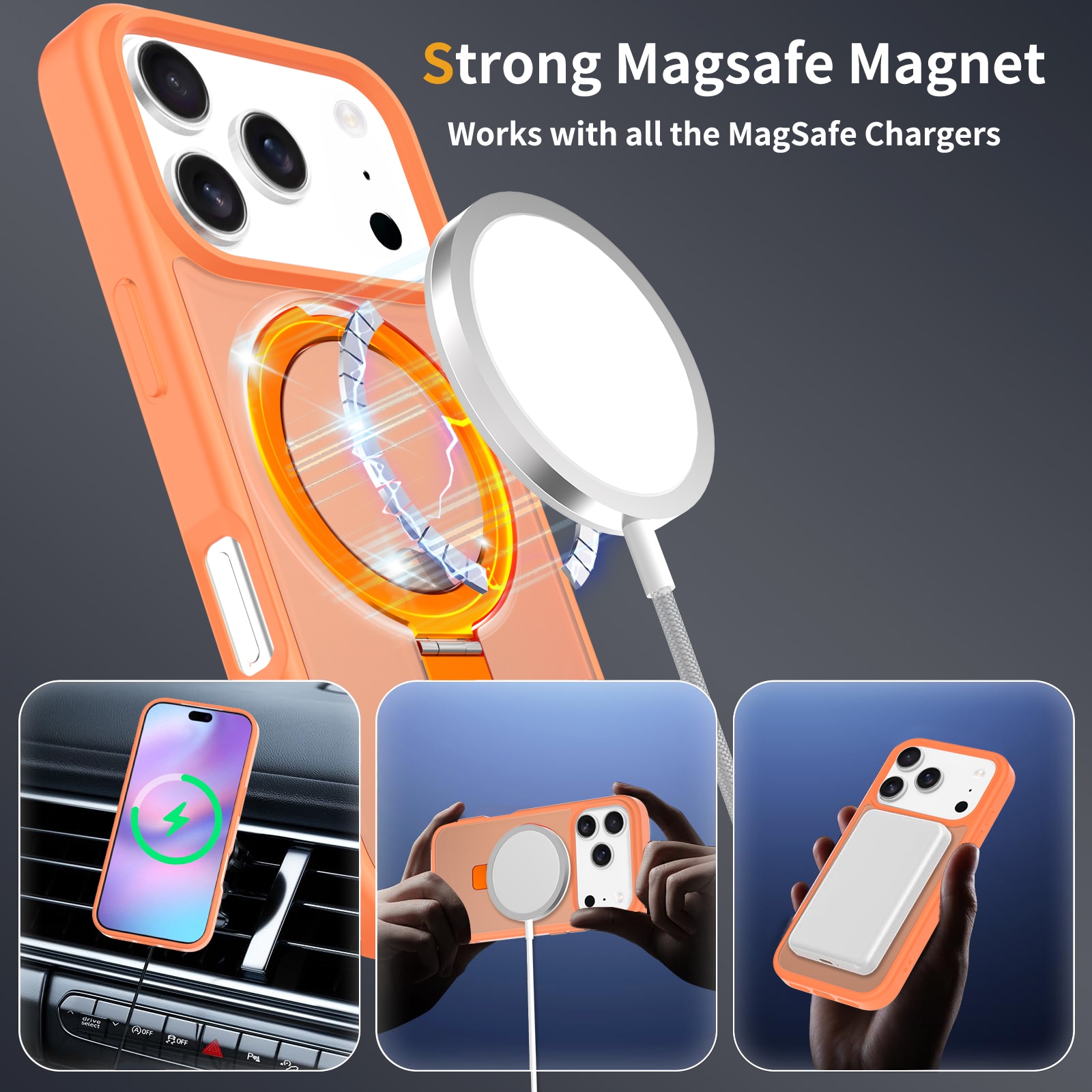 iPhone 17 Pro Max Hybridcase Magnetic Ring Oranje