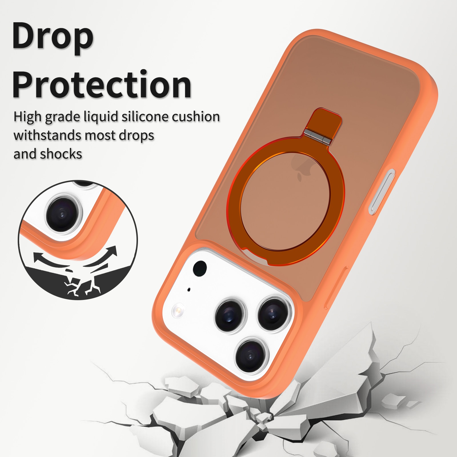 iPhone 17 Pro Max Hybridcase Magnetic Ring Oranje
