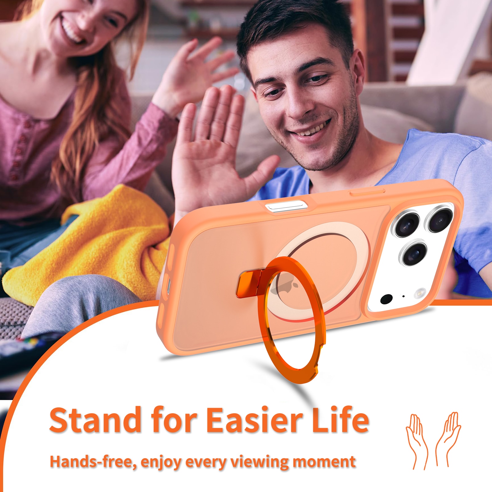 iPhone 17 Pro Max Hybridcase Magnetic Ring Oranje