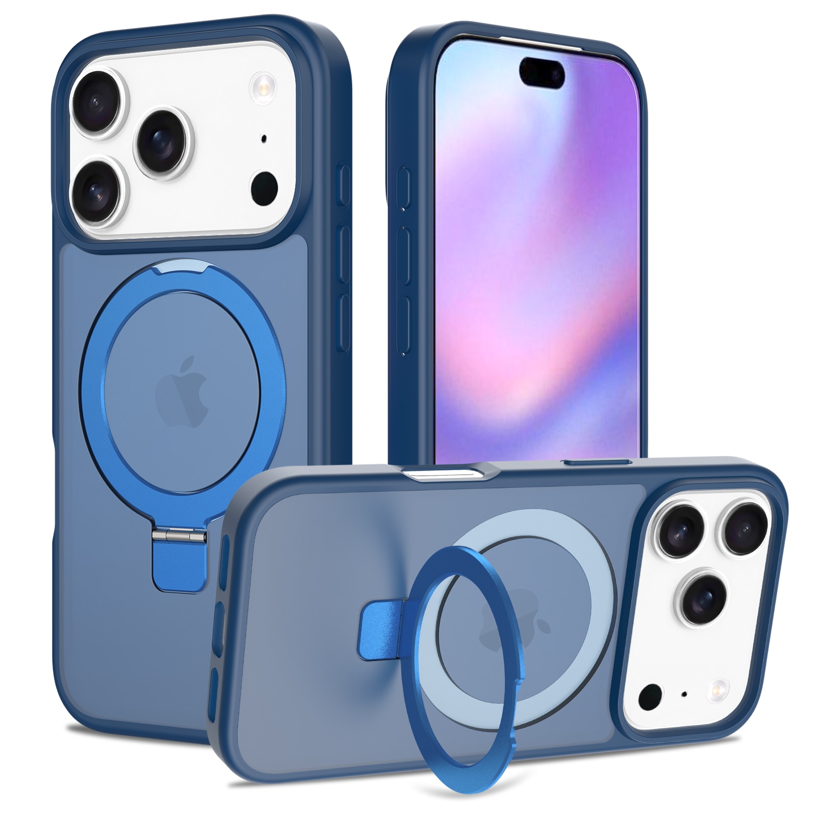 iPhone 17 Pro Max Hybridcase Magnetic Ring Donkerblauw