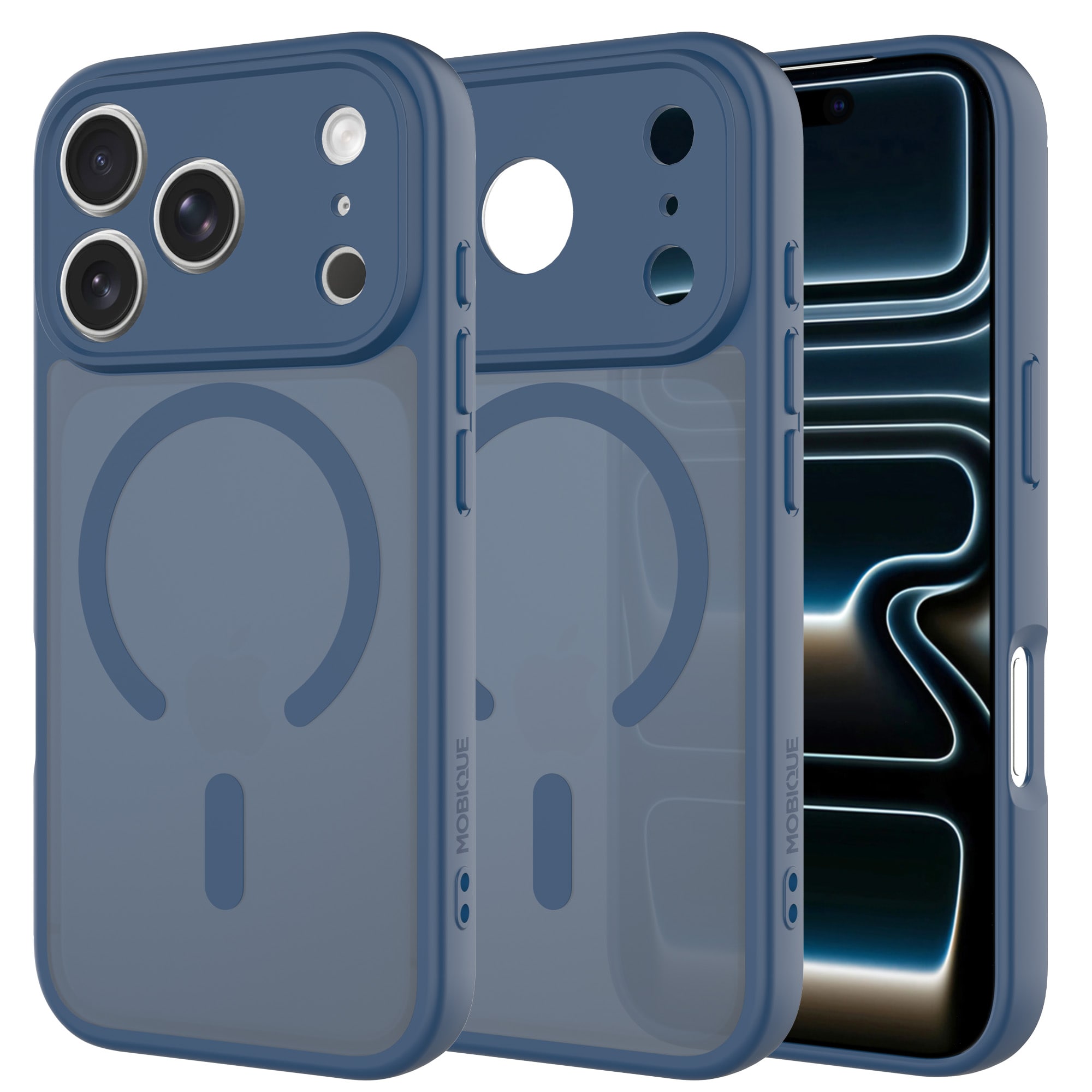 Magnetic Hybrid Hoesje iPhone 17 Pro Max Dark Blue